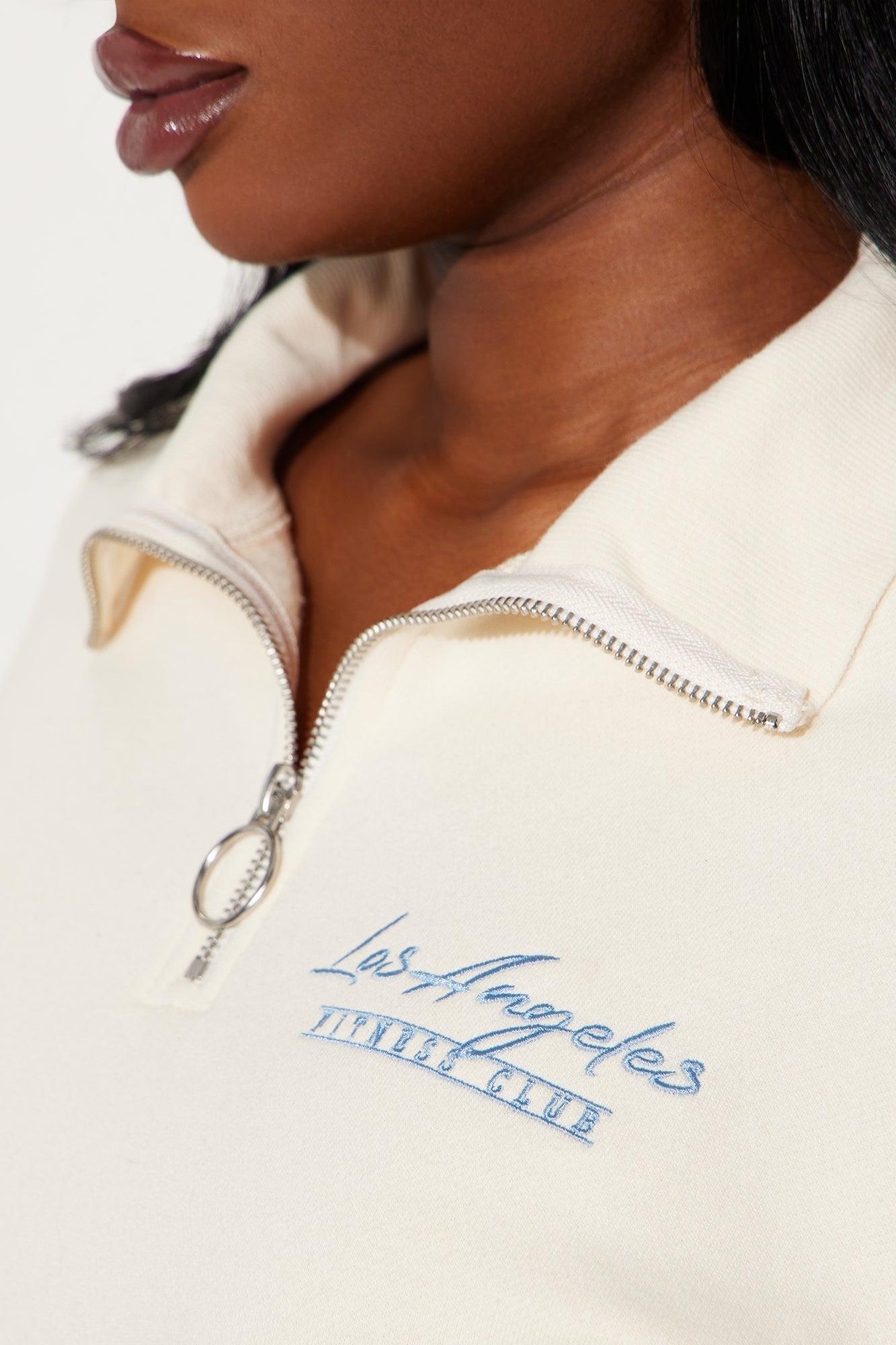 West Coast Quarter Zip Sweatshirt - Ivory Product Image