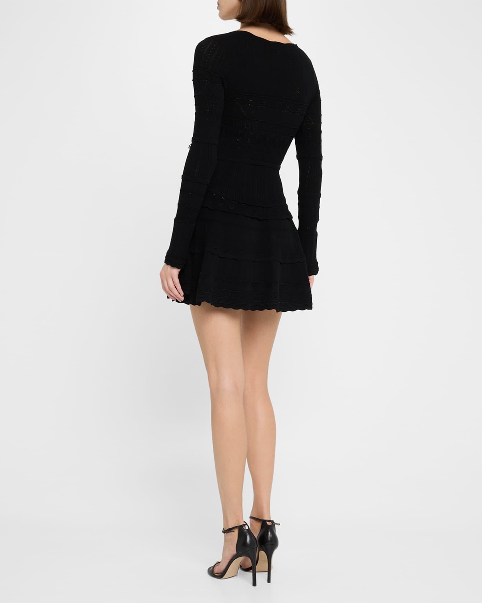 Lavender Pointelle-Knit Mini Dress Product Image