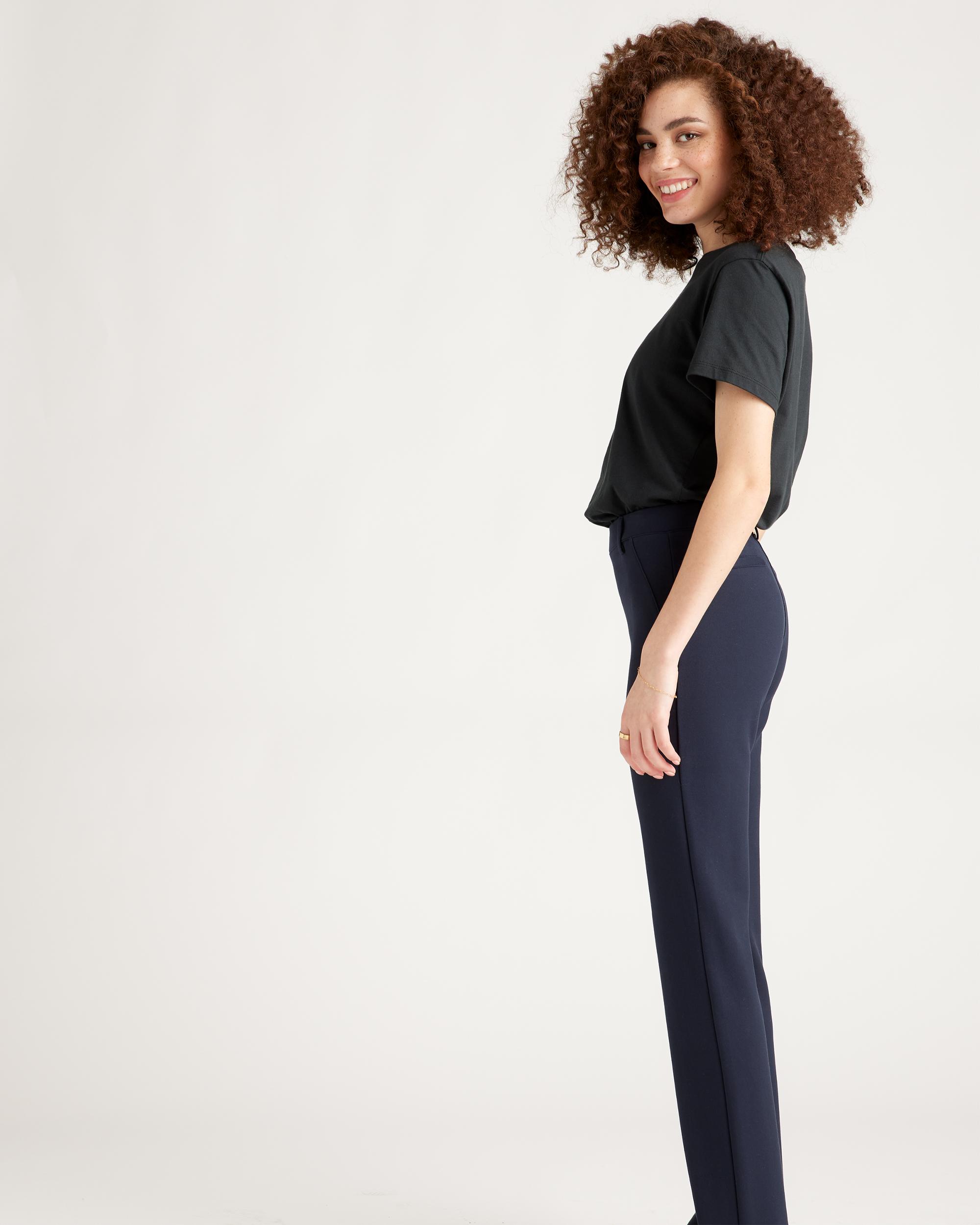 Quince | Women's Ultra-Stretch Ponte Straight Leg Pants Petite Rayon Product Image
