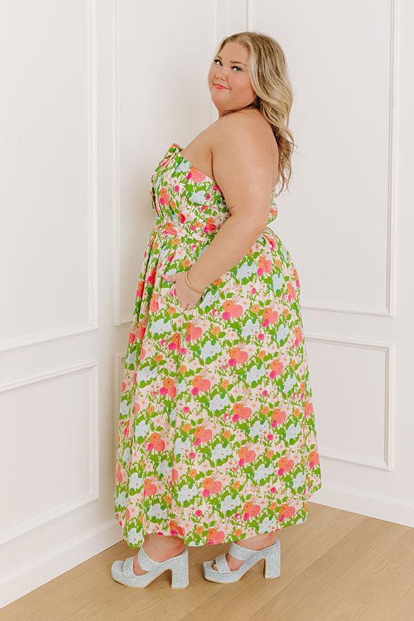 Dreaming Of Dahlias Floral Maxi Dress Curves Product Image