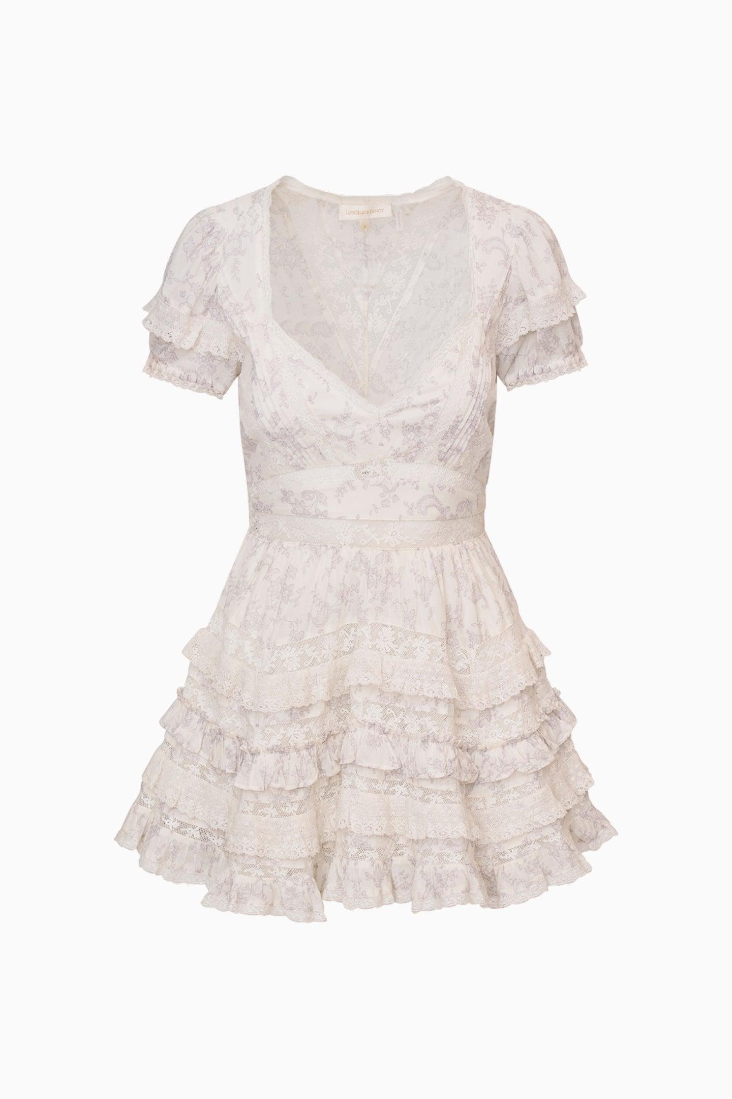 Nivara Lace Ruffle Mini Dress Product Image