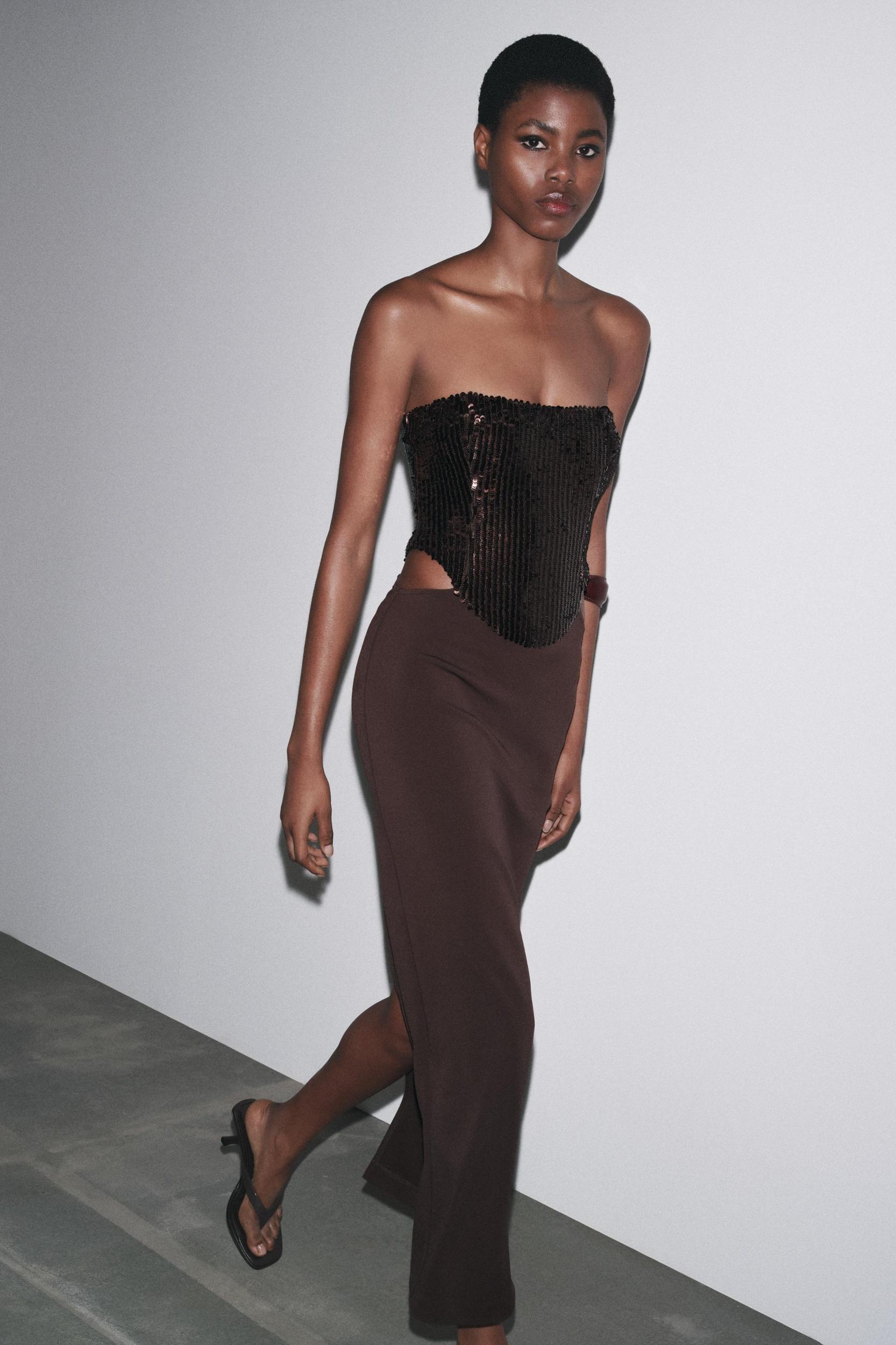 SEQUIN CUT-OUT COMBINATION DRESS Product Image