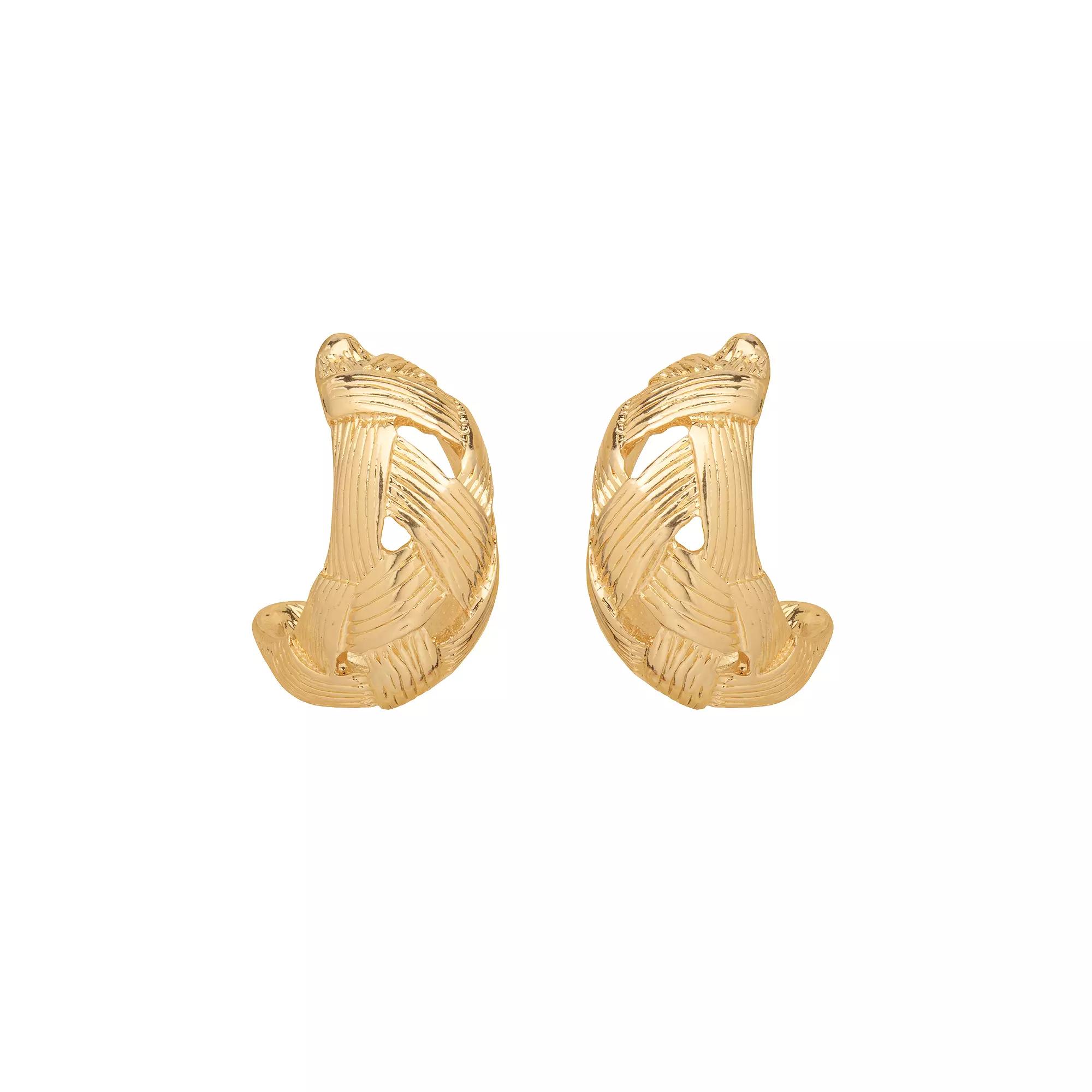 Sonoma Goods For Life® Gold Tone Woven Texture C-Hoop Earrings, Women's, None Product Image