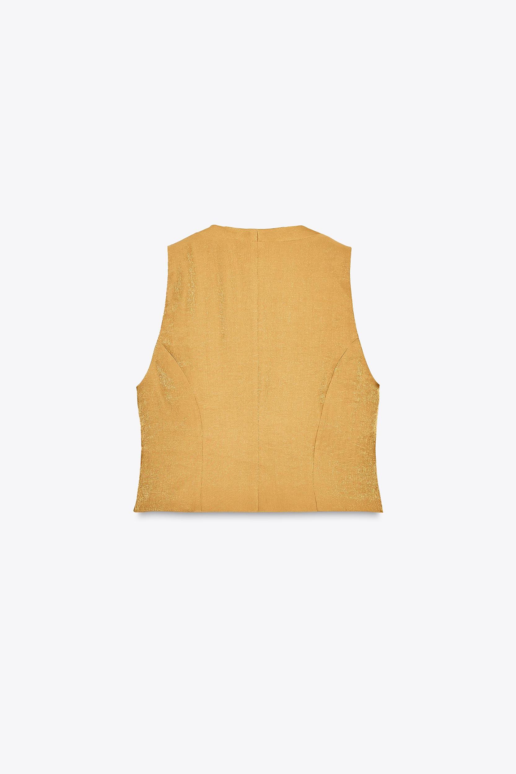 GOLD BUTTON SATIN EFFECT TOP Product Image