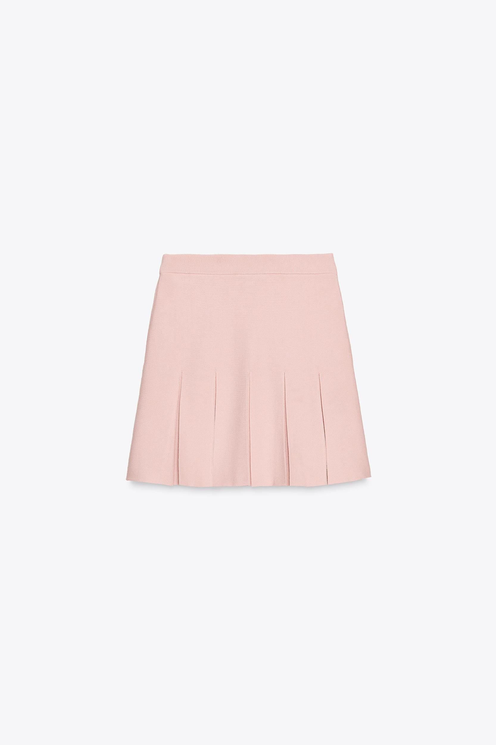 BOX PLEAT KNIT MINI SKIRT Product Image