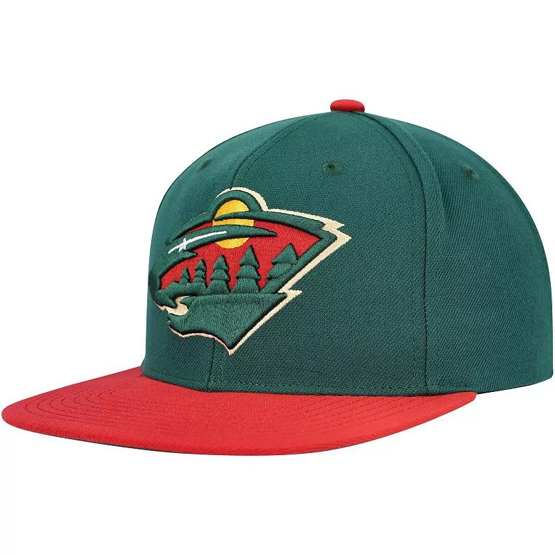 Men's Mitchell & Ness Red Atlanta Hawks Hardwood Classics Team Ground 2.0 Snapback Hat Product Image