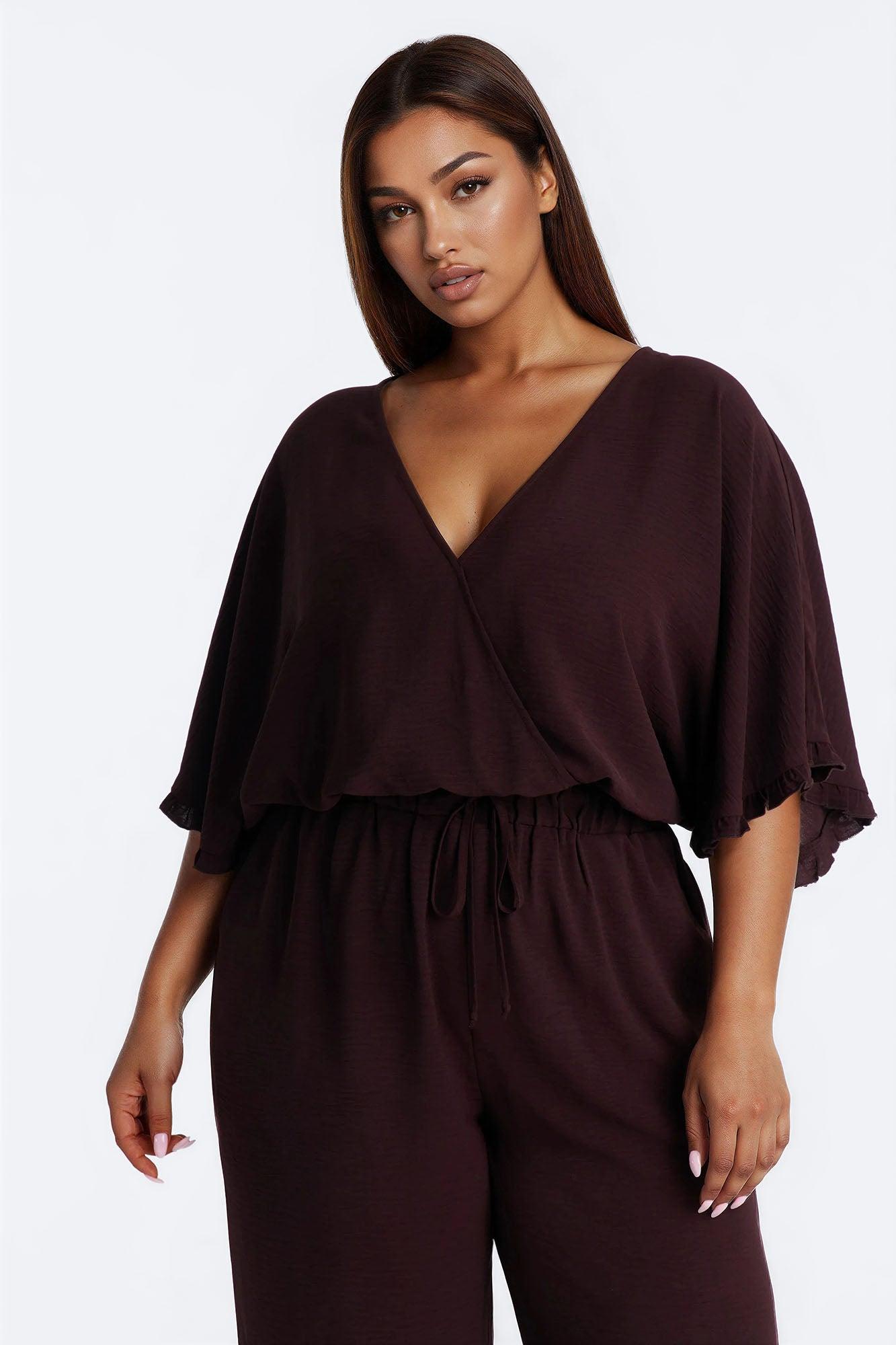 Celine Wide Leg Jumpsuit - Chocolate Female Product Image