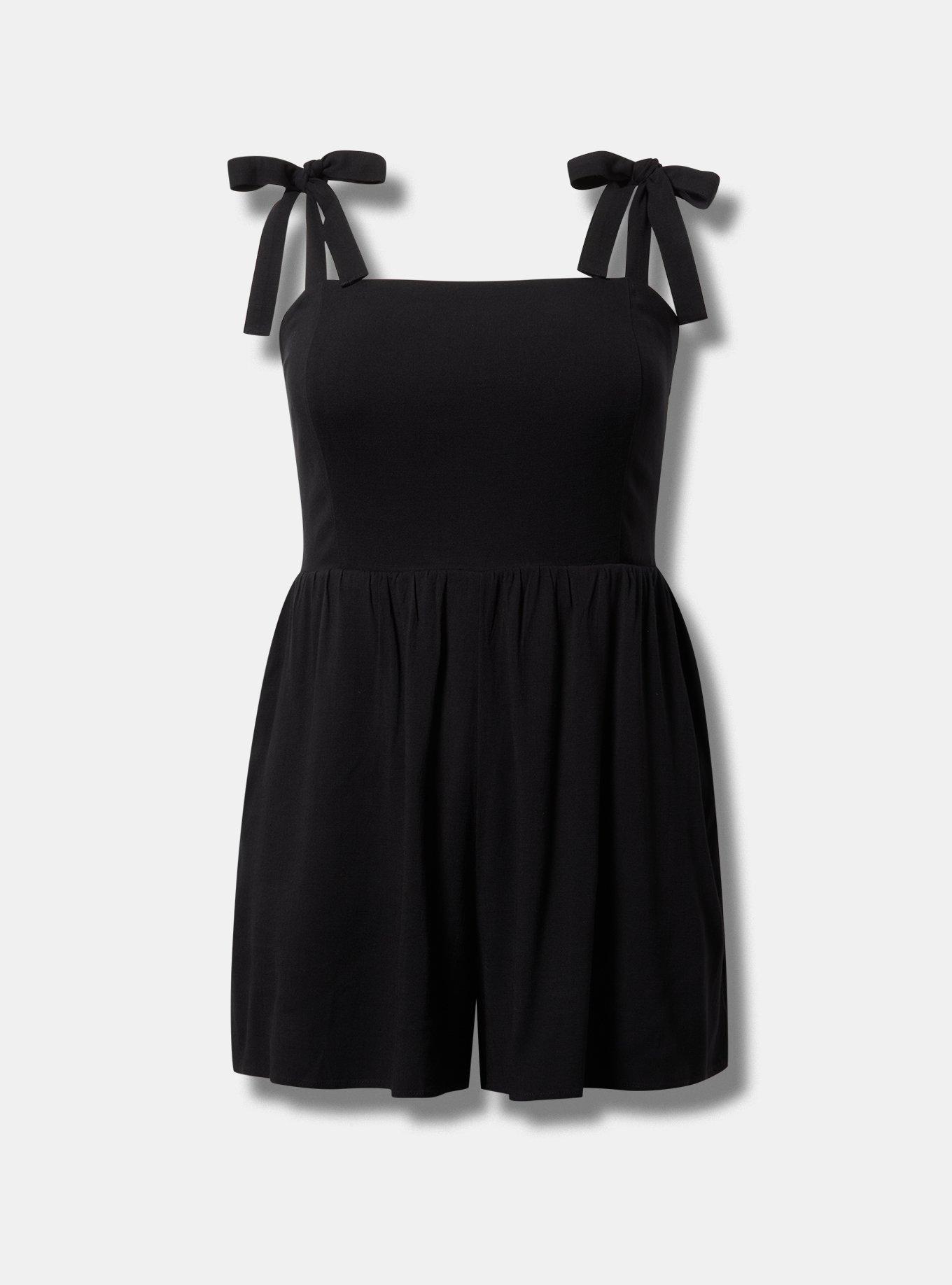 Rayon Slub Tie-Strap Romper Product Image
