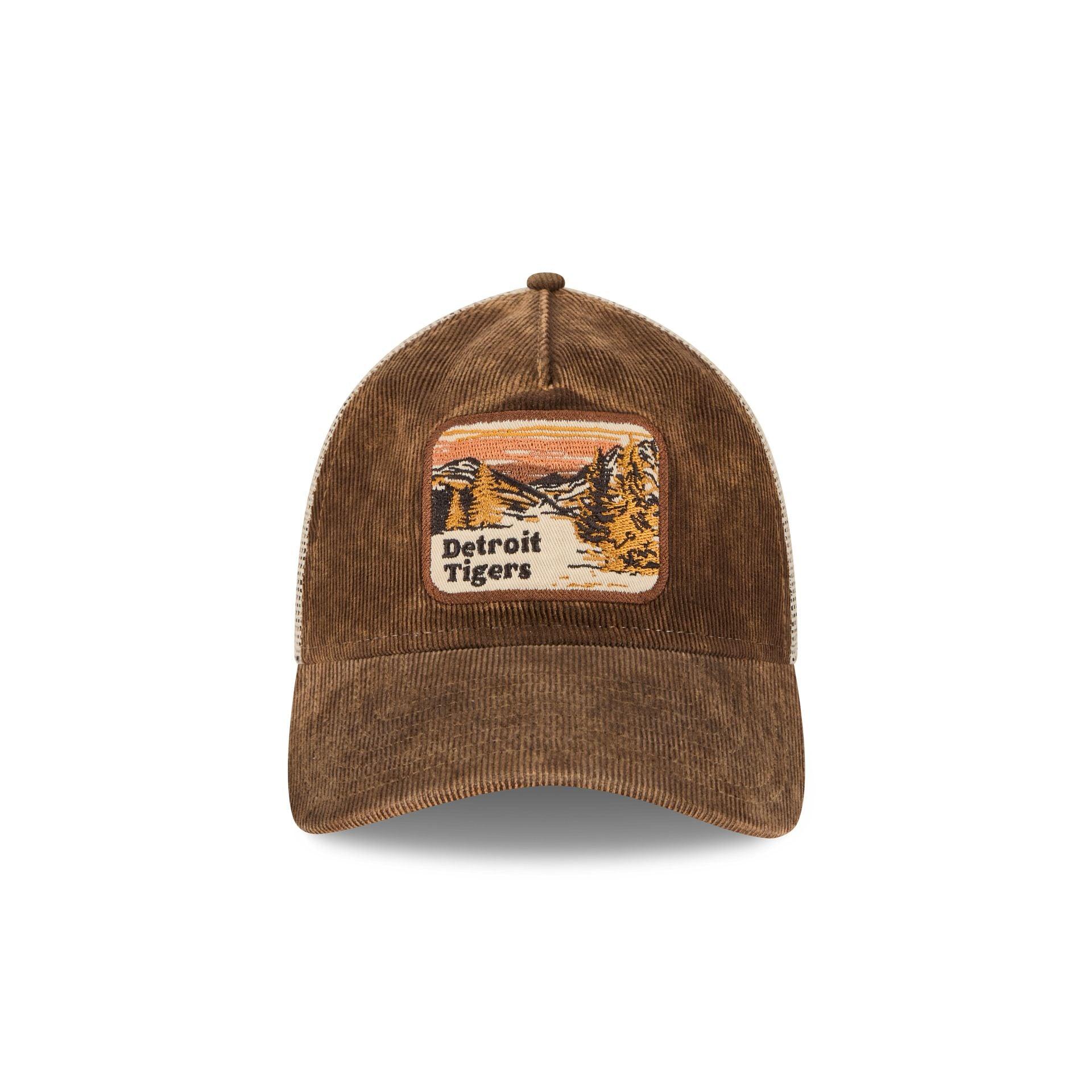 Detroit Tigers Vintage Landscape Brown 9TWENTY A-Frame Trucker Hat Male Product Image