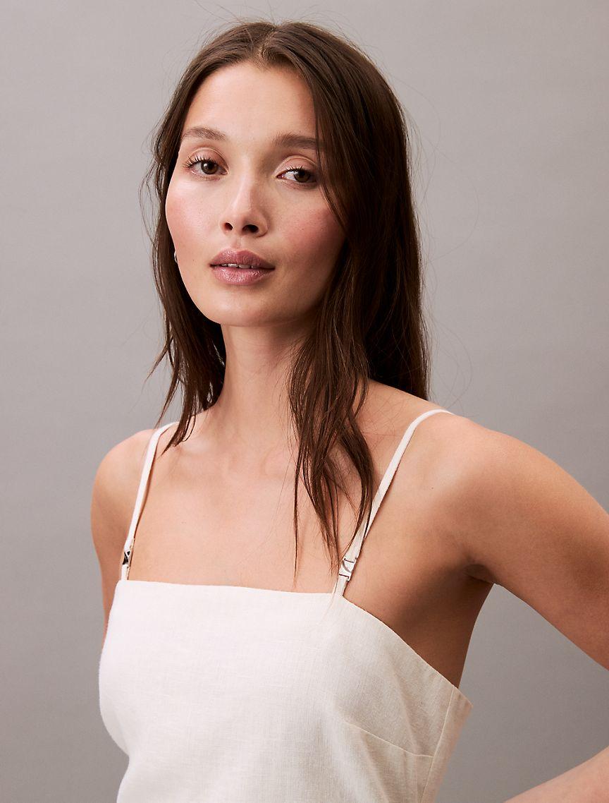 Linen Cotton Romper Dress Product Image