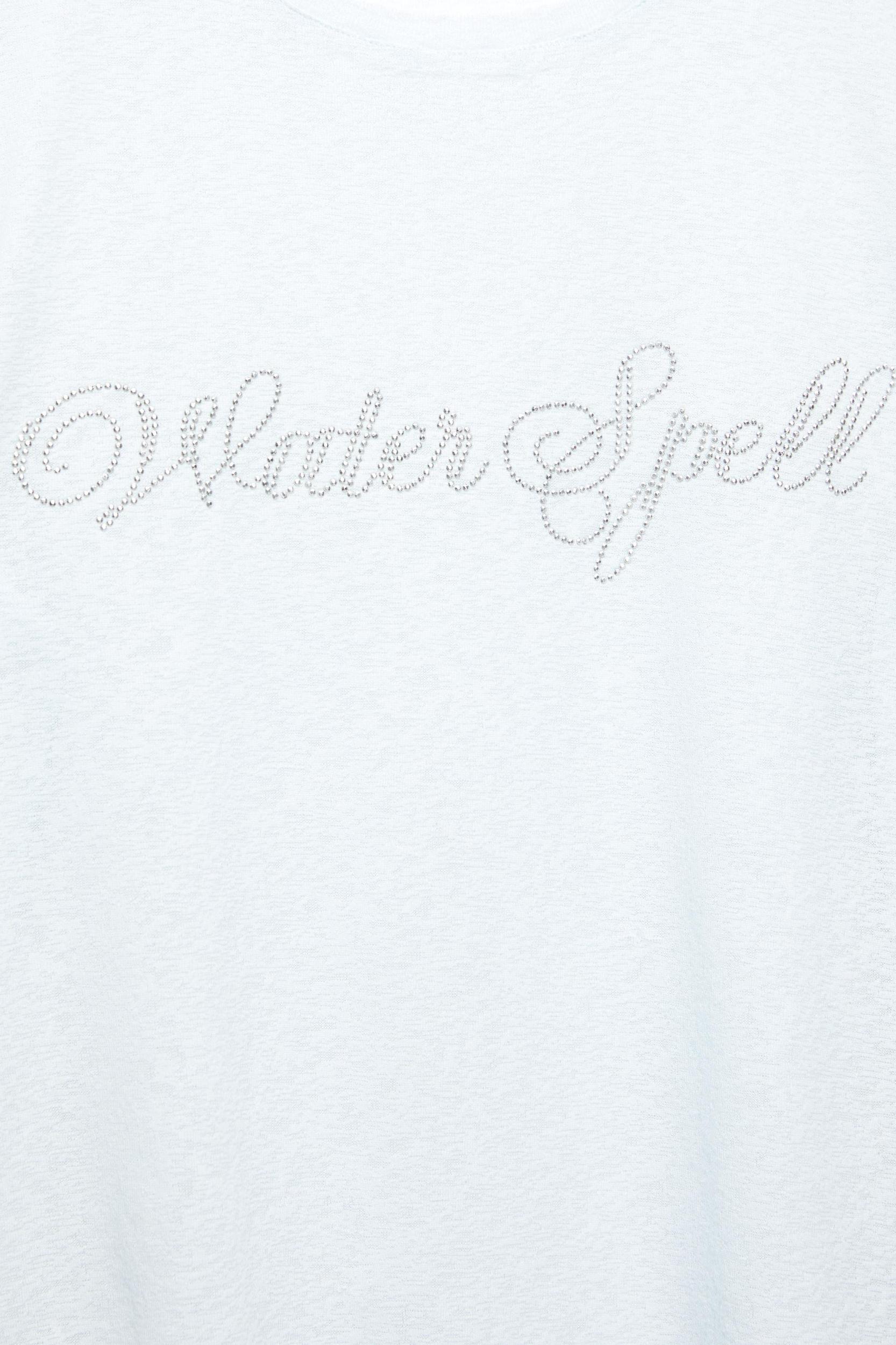 T-shirt with rhinestone slogan Product Image