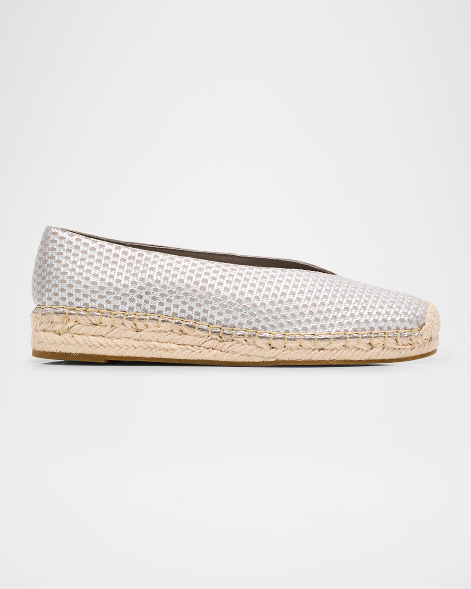 Petals Metallic Leather Wedge Espadrilles Product Image