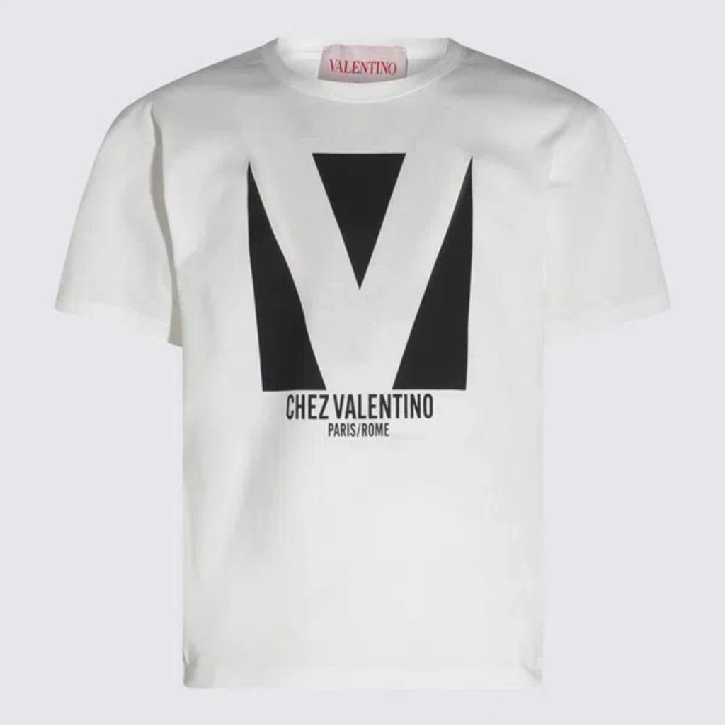 VALENTINO Mens Avorio Logo-print Crew-neck Cotton-jersey T-shirt Product Image