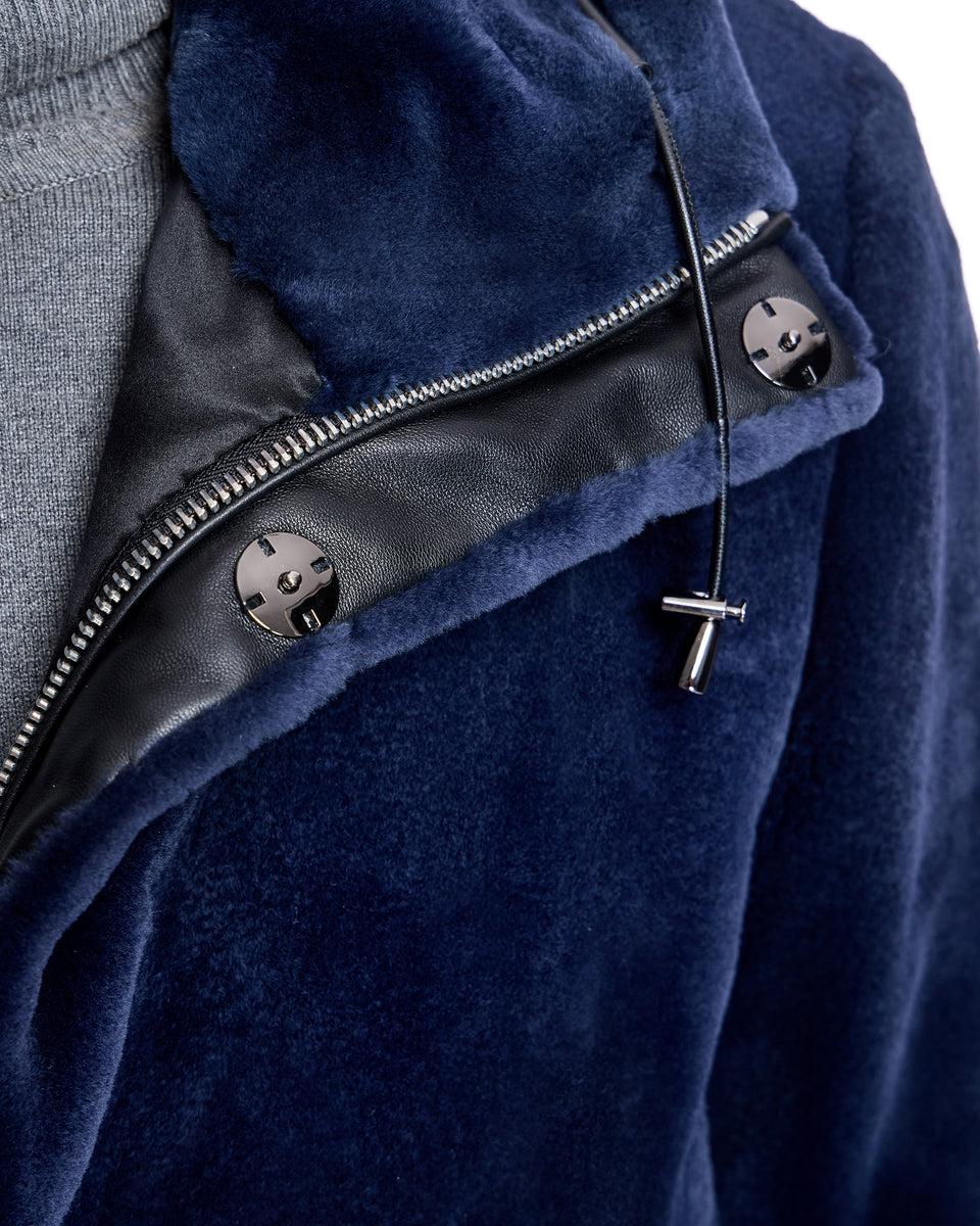 Men's Sheared Mink Hooded Coat Product Image