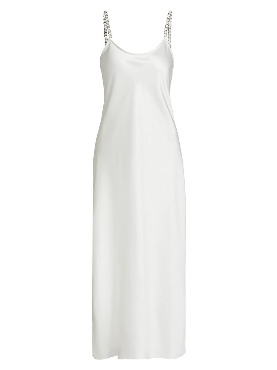 Womens Lizzie Satin Chainlink Slip Midi-Dress Product Image