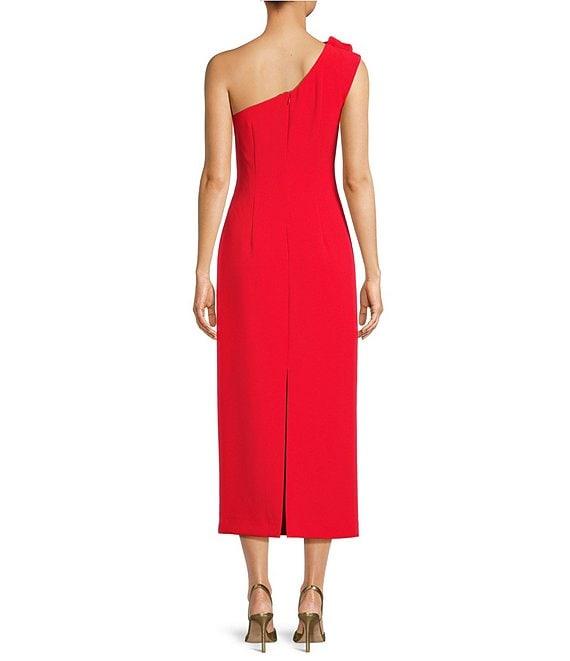 Muse by Marchesa Tulip Crepe One Shoulder Midi Dress Product Image