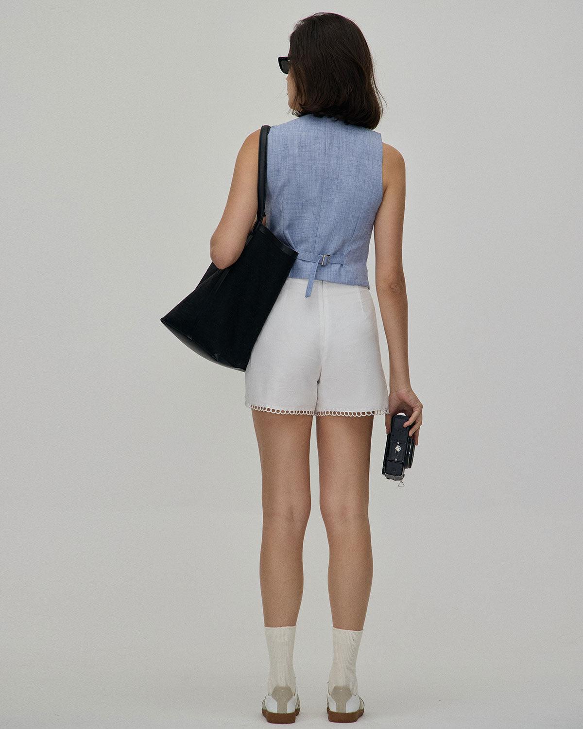 The Blue V-Neck Button Vest Product Image