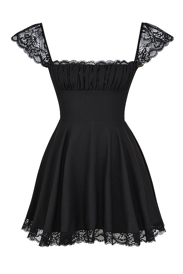 Kaia  black a-line mini dress Product Image