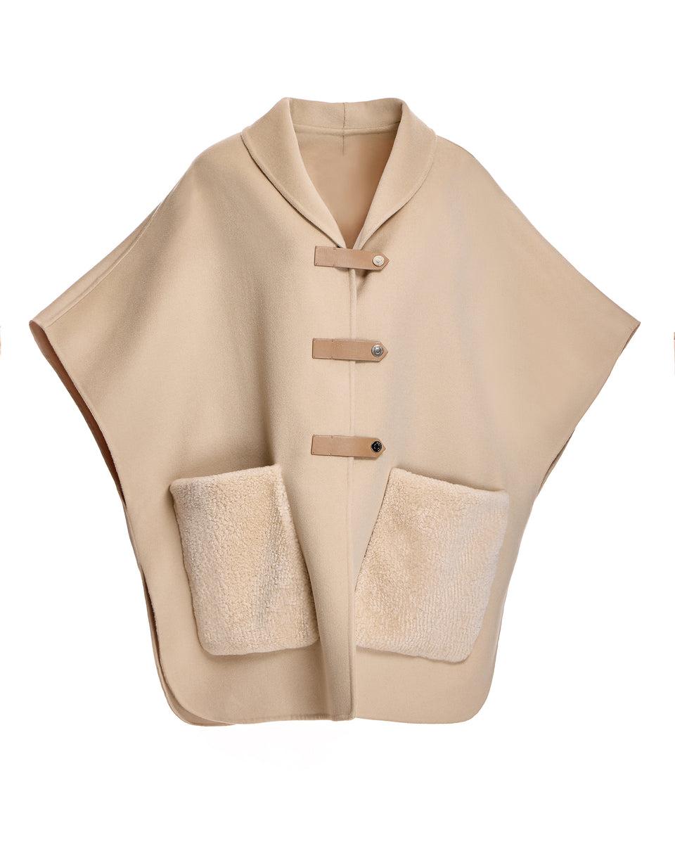 Cashmere Cape with Lamb Patch Pockets Product Image