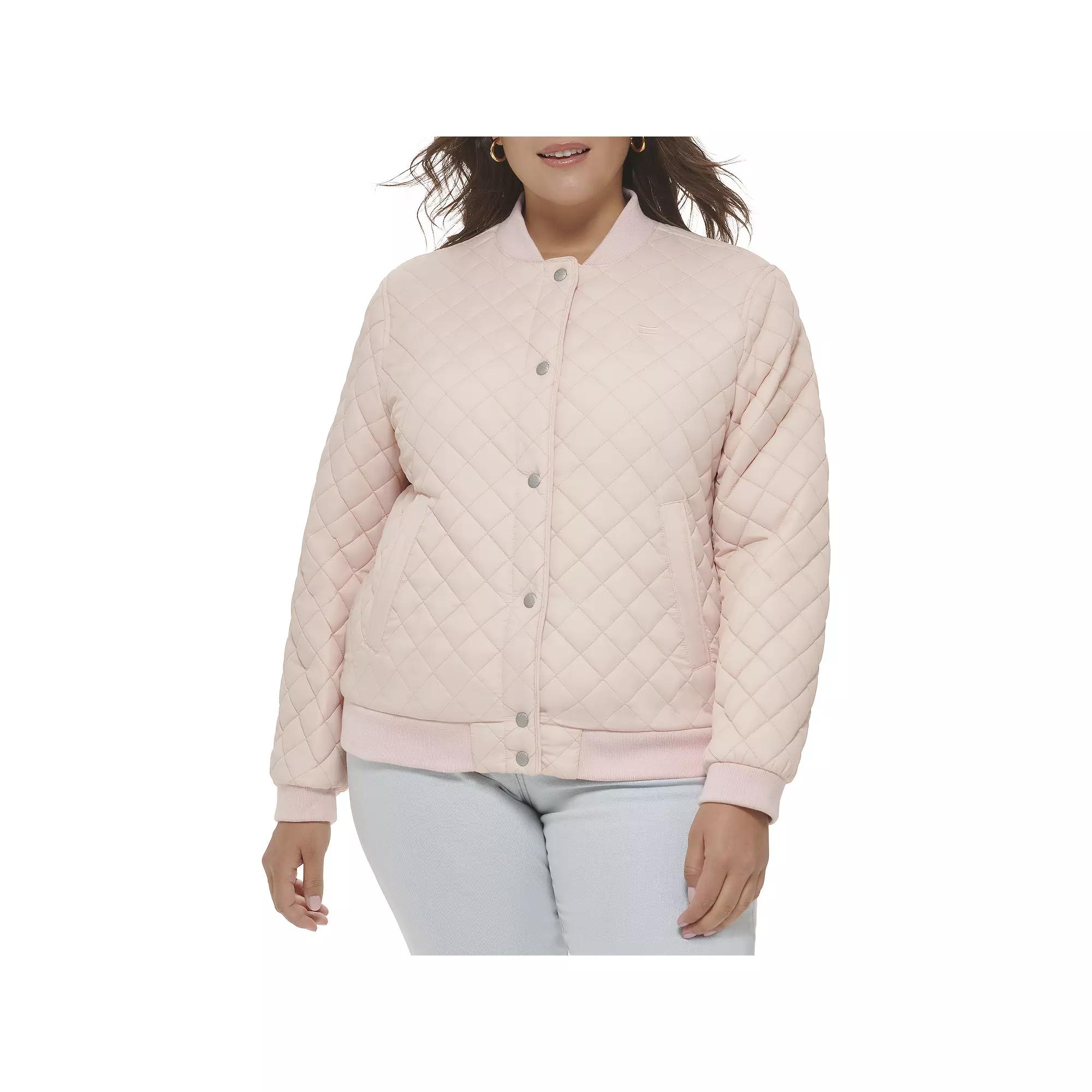 Plus Size Levis Quilted Sherpa Diamond Bomber Jacket, Womens Product Image