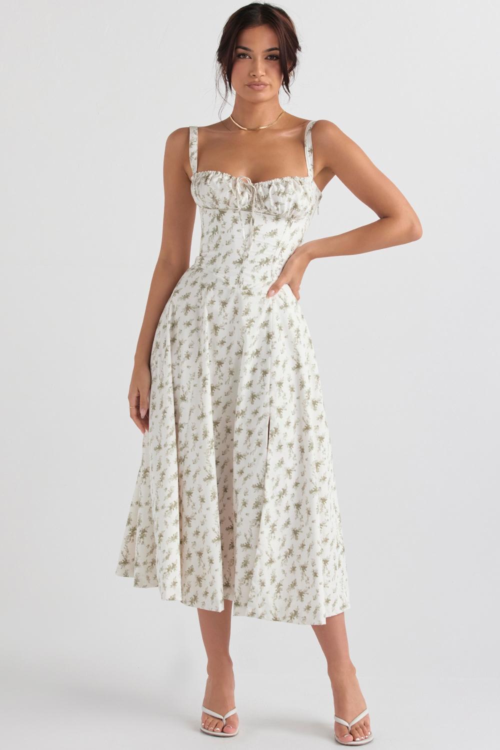 Carmen  garden print bustier sundress - sale Product Image