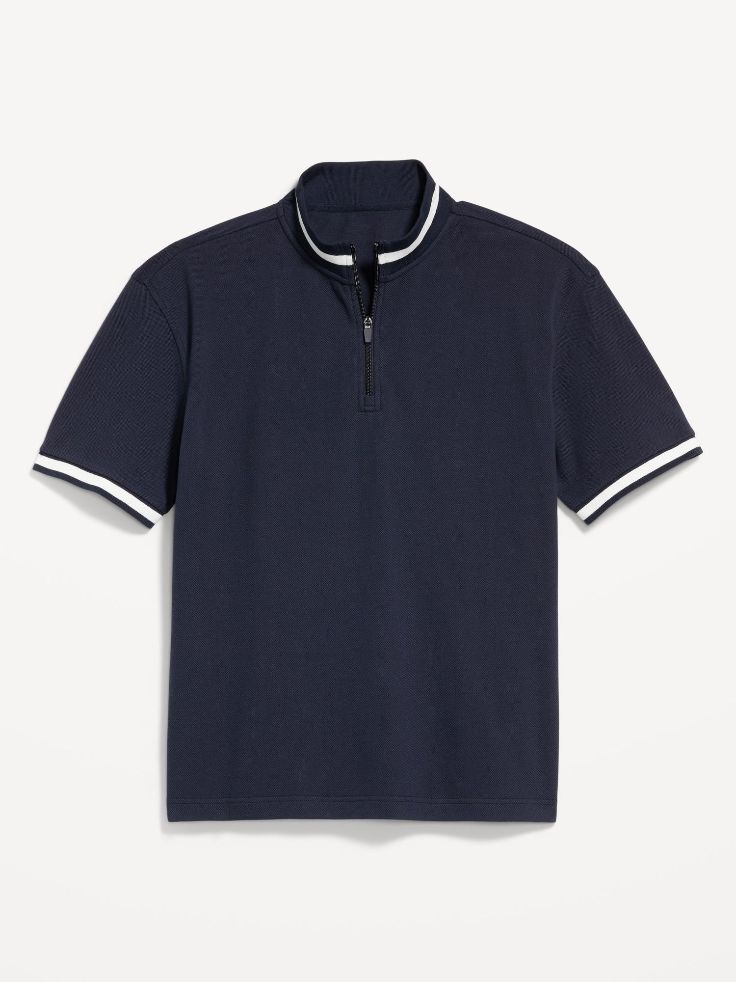 Mock-Neck Pique Quarter Zip Product Image