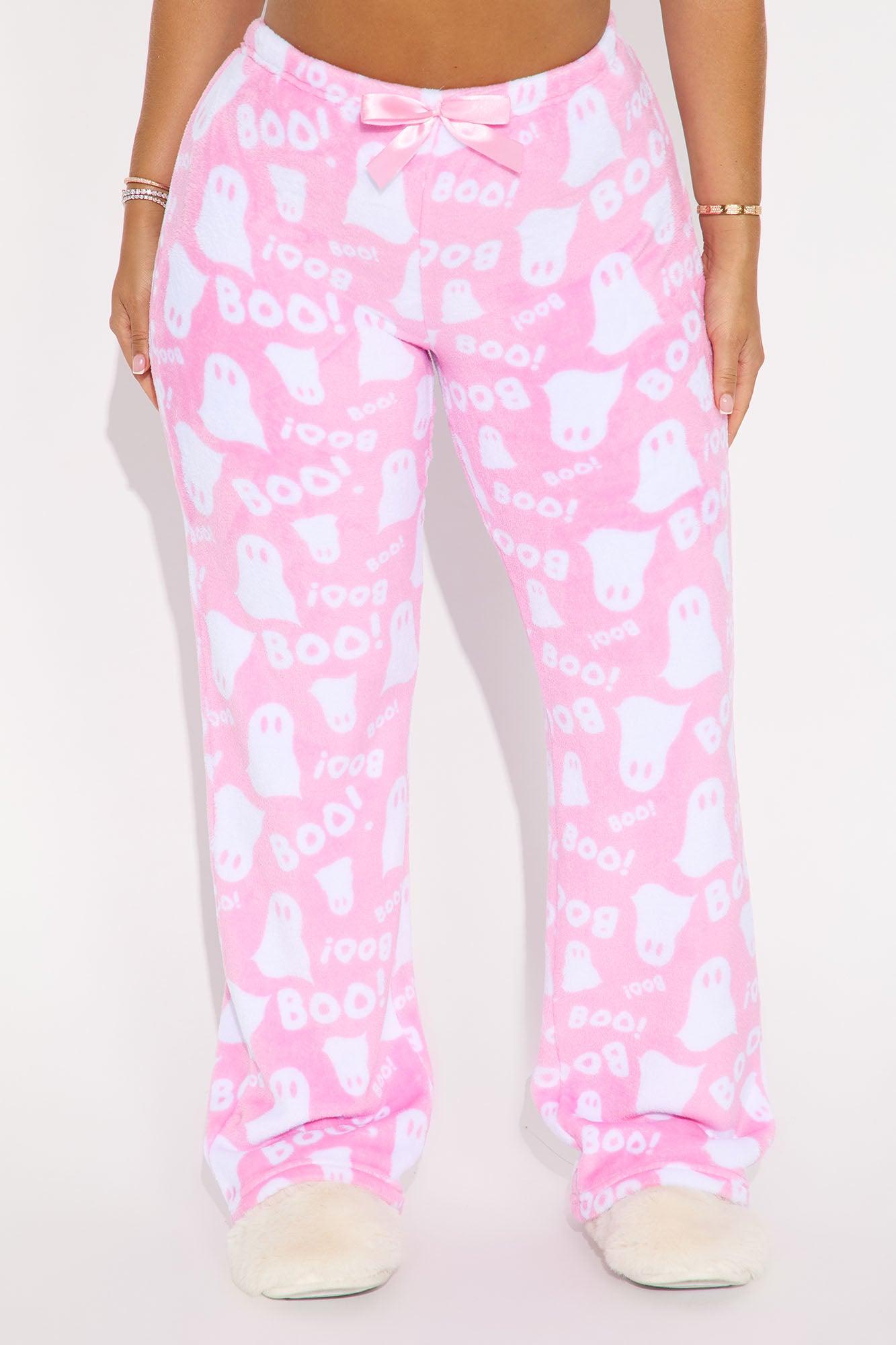 Queen Of Ghosting Halloween Plush PJ Pant - Hot Pink Female Product Image