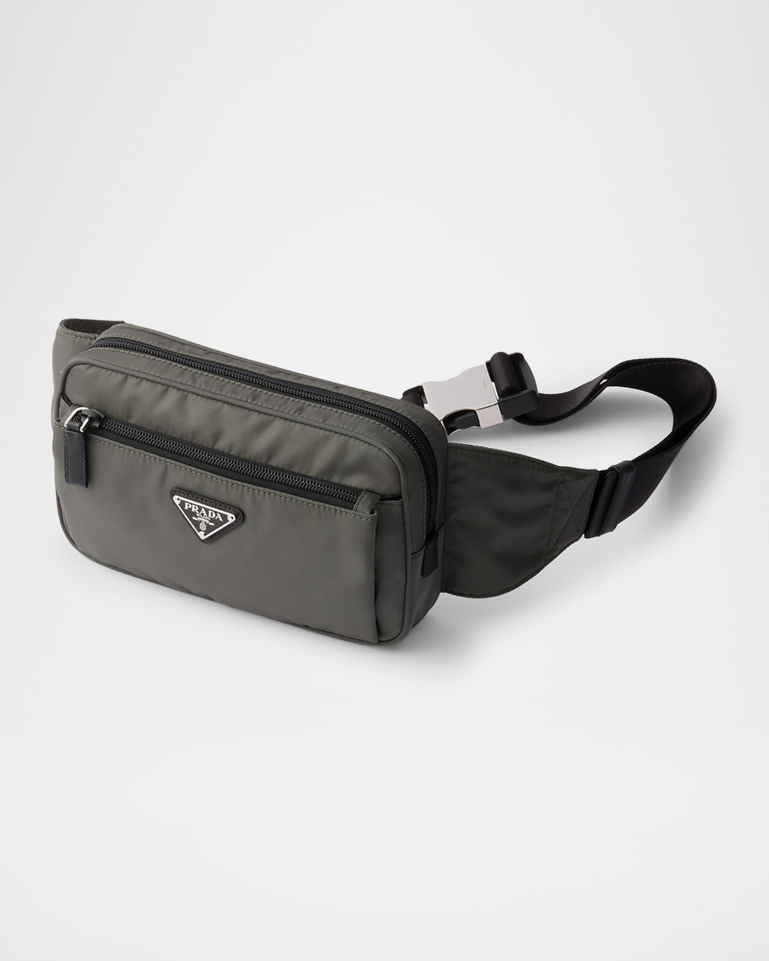 Men's Re-Nylon and Saffiano Leather Belt Bag Product Image