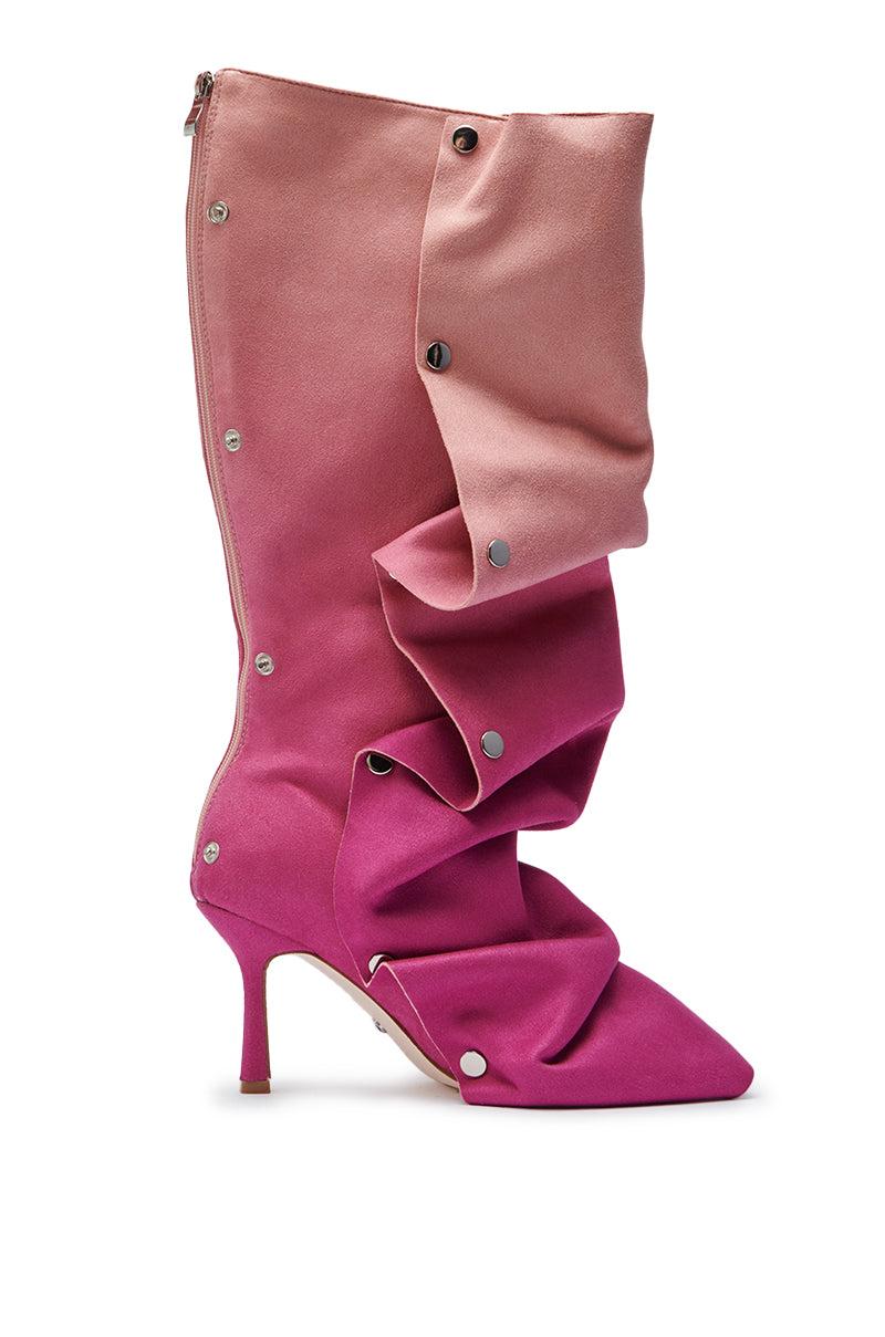 AZALEA WANG IMOGINE PINK MULTI FAUX SUEDE BOOT Product Image