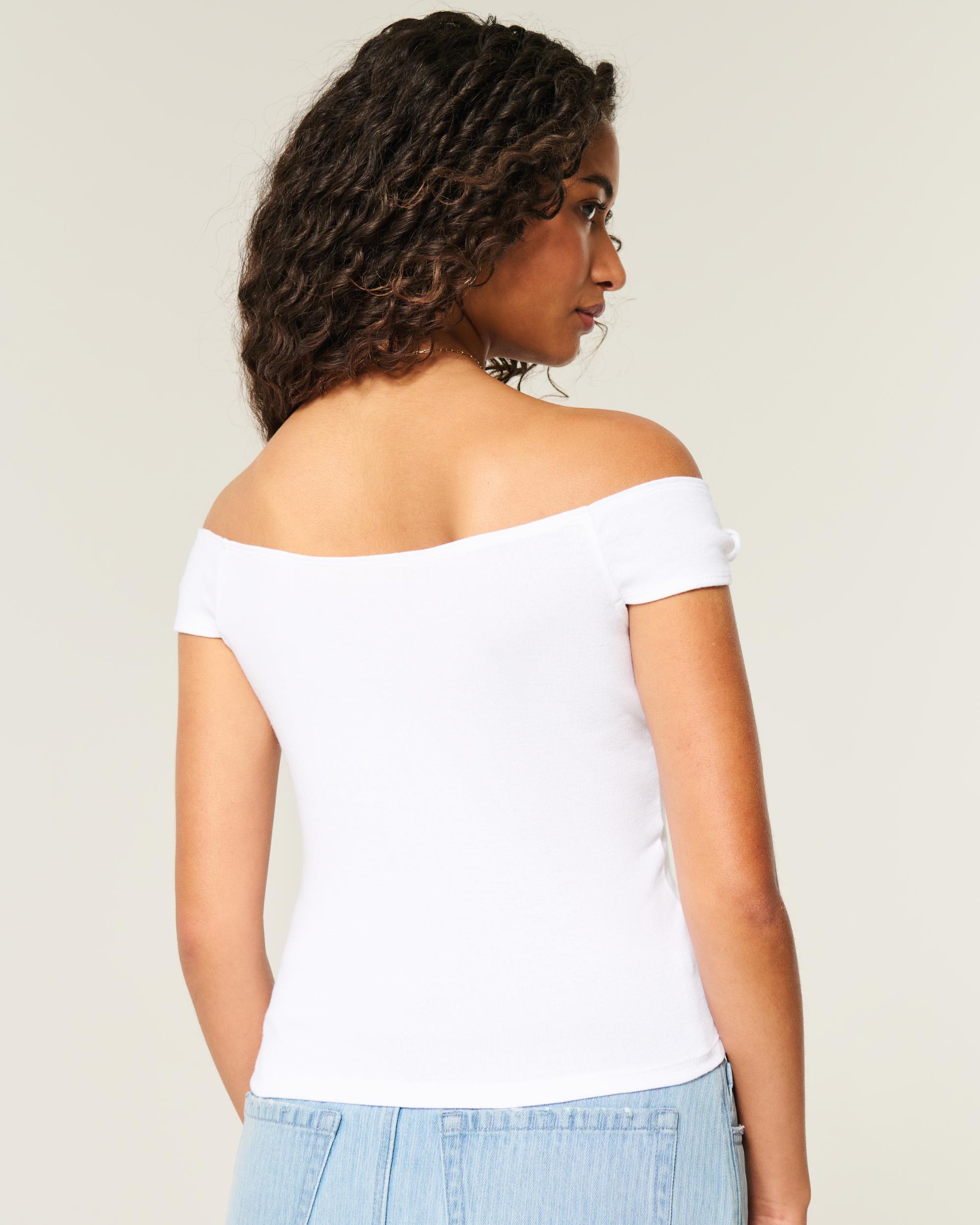 Off-the-Shoulder Tie Sleeve Top Product Image