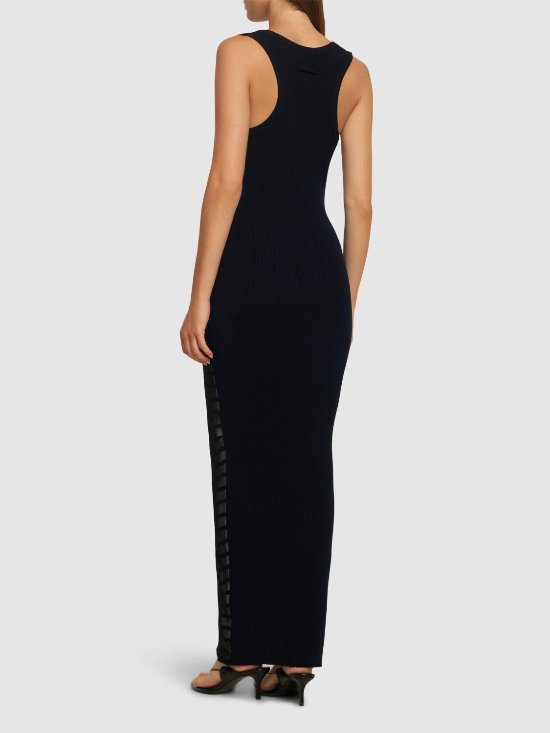 Black & Navy 'The Bi-Material Marinière' Maxi Dress Product Image
