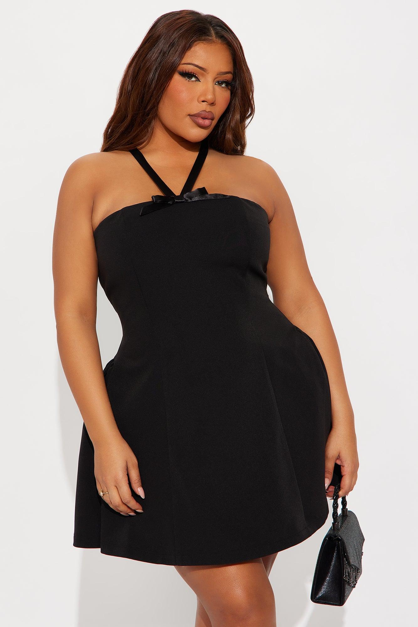 Monroe Bow Mini Dress - Black Female Product Image