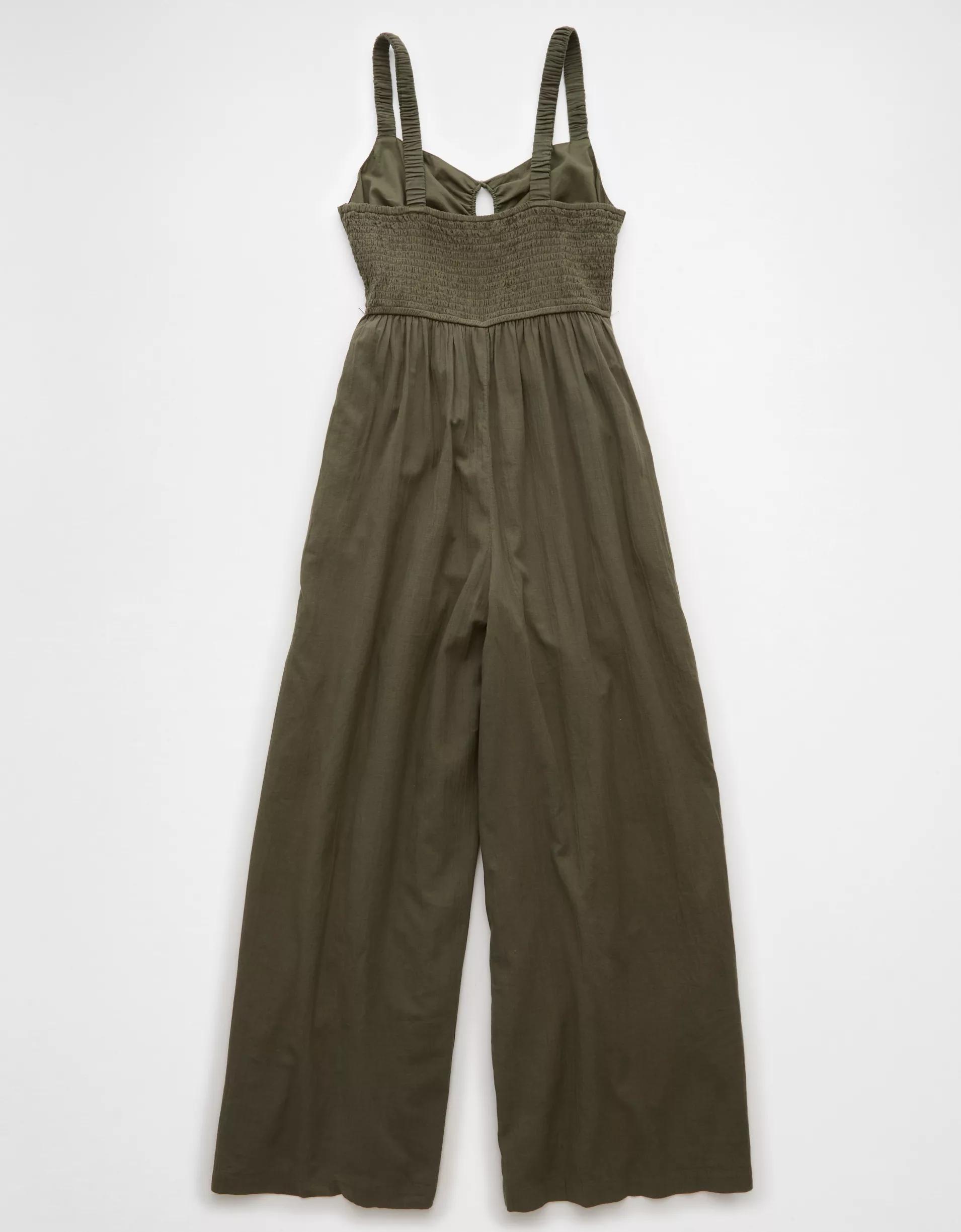 AE Tie Front V-Neck Jumpsuit Product Image