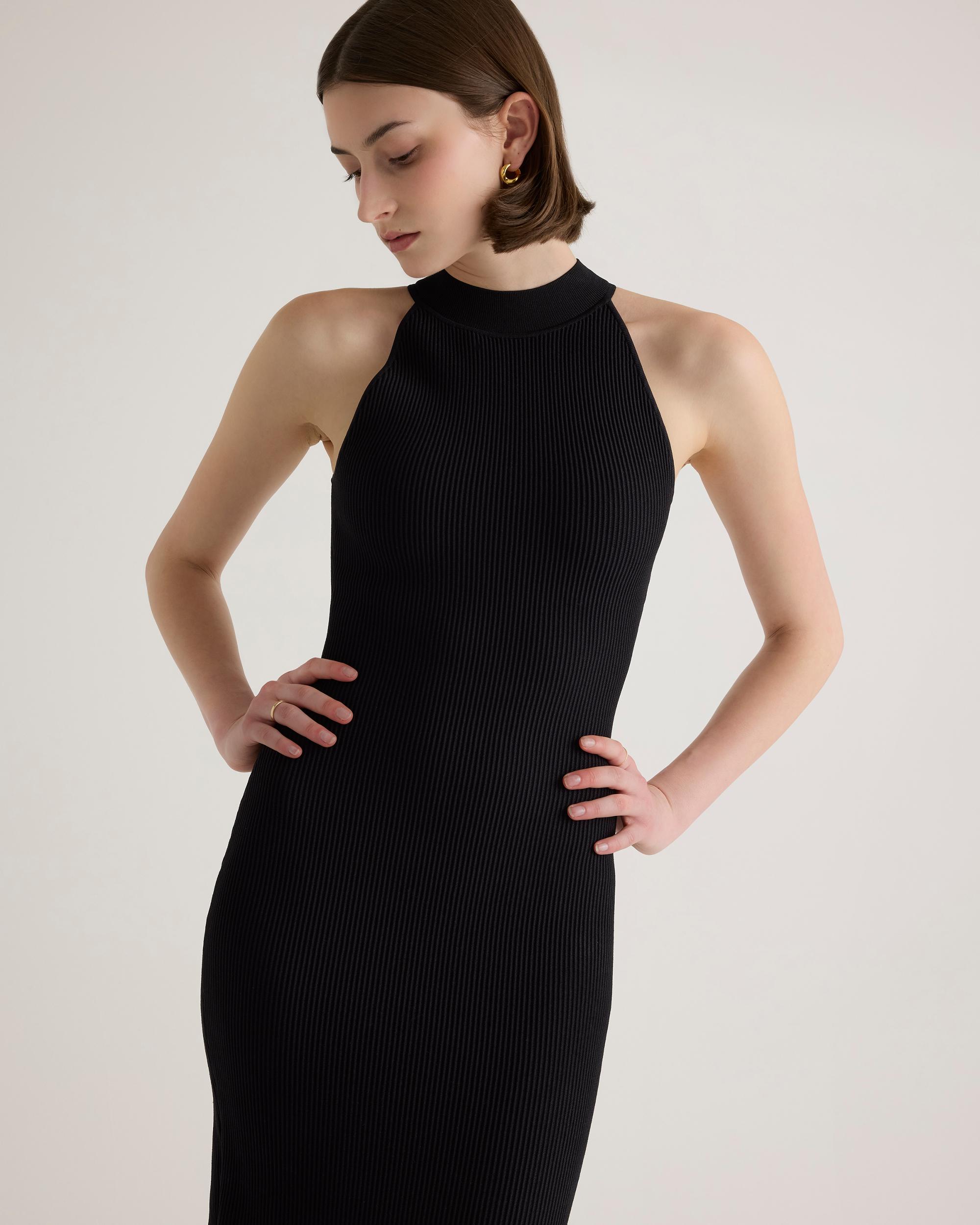 Quince | Women's High Neck Ribbed Knit Mini Dress Recycled nylon/polyester/spandex Product Image