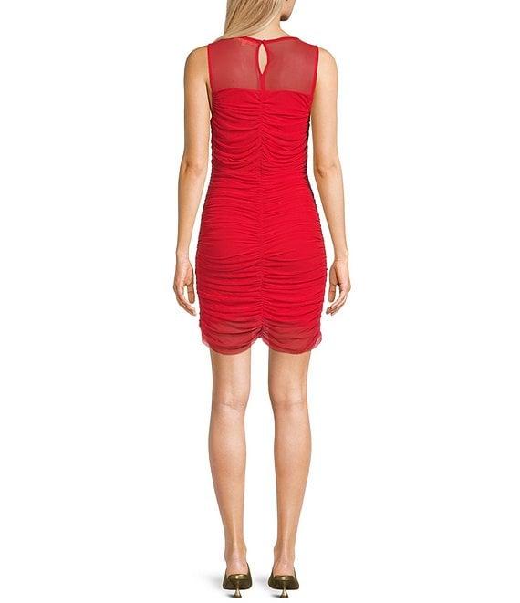C&V Chelsea & Violet Sleeveless Shirred Mesh Dress Product Image