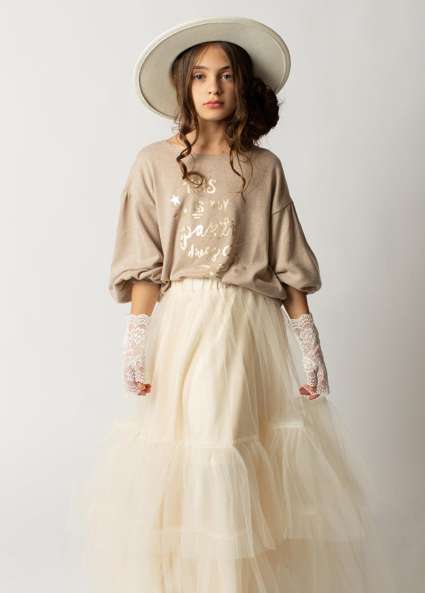 Juana Sweatshirt in Heather Oat Girls Product Image