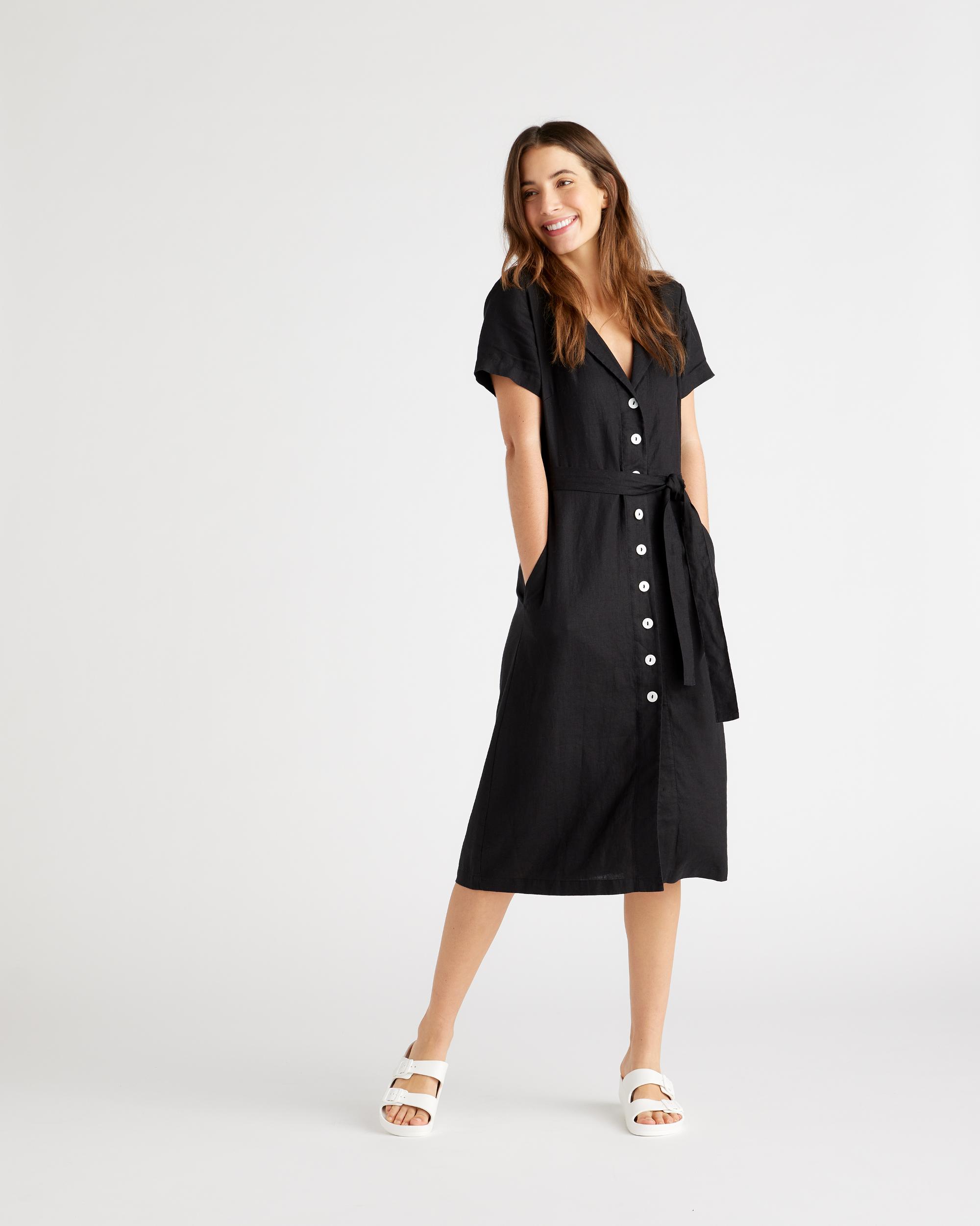 Quince | Women's Short Sleeve Dress Size XL, Linen Product Image