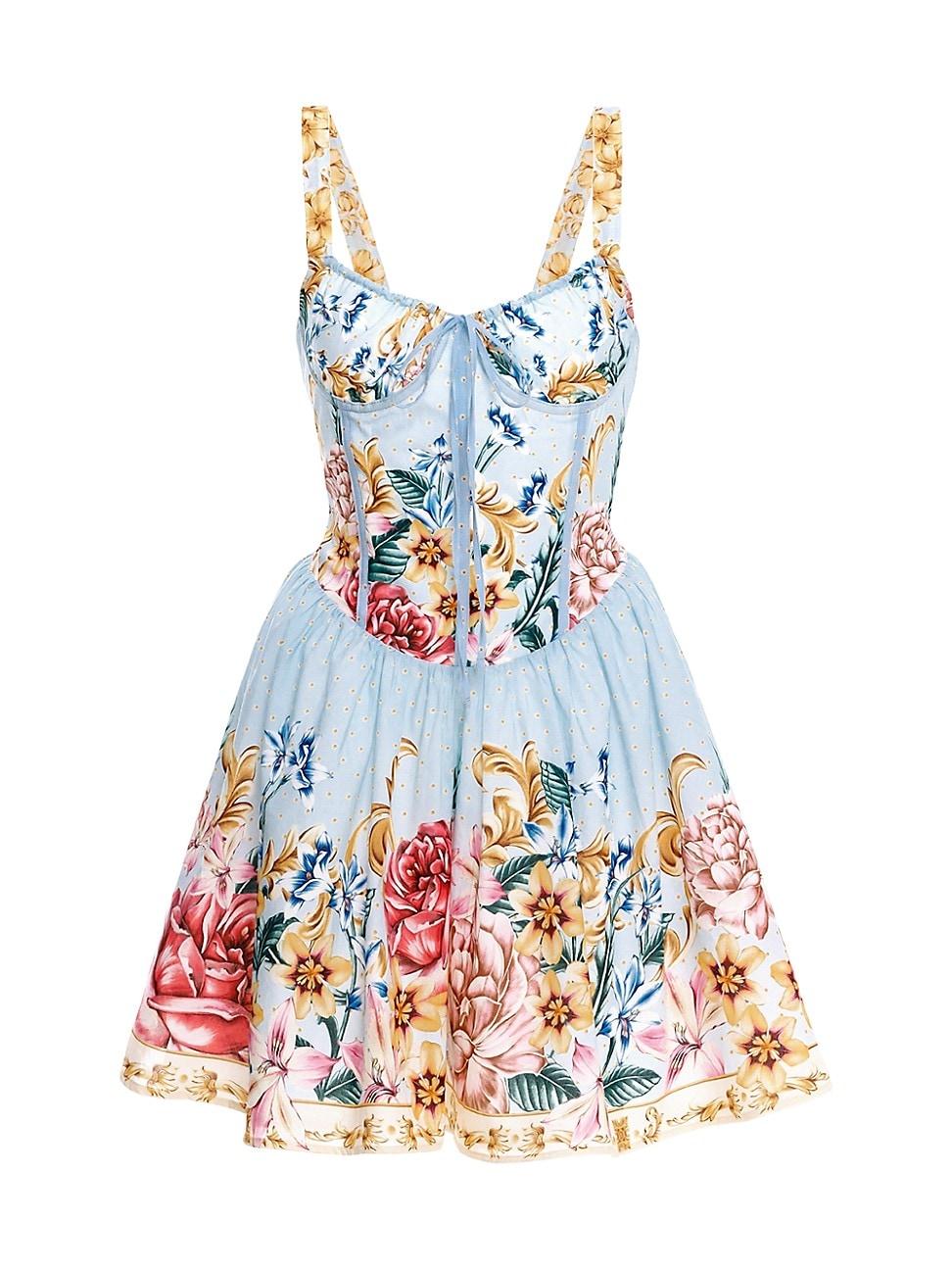 Womens Riveria Radiance Spring Blush Floral Cotton Minidress Product Image