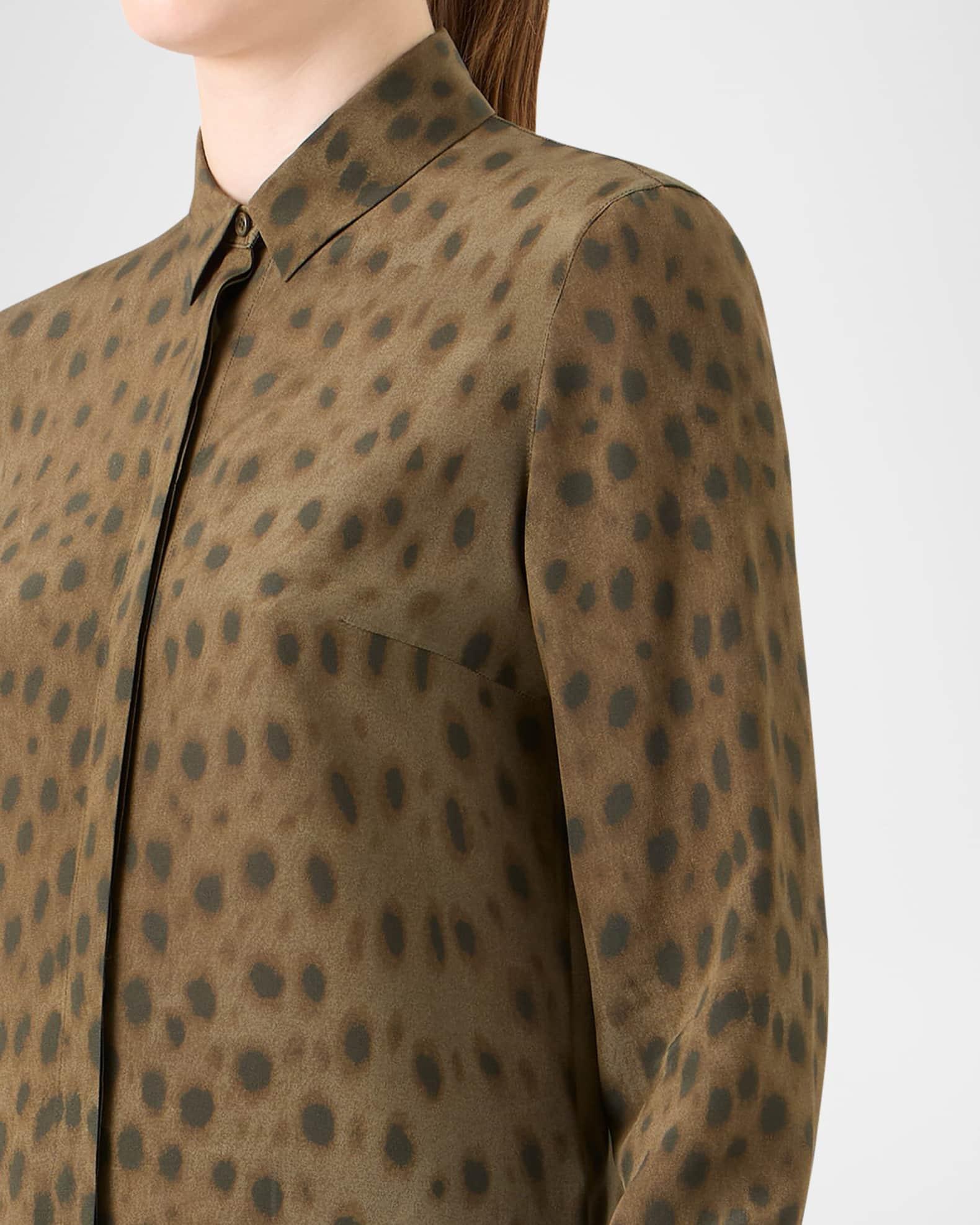 Leopard-Print Silk Crepe De Chine Blouse Product Image