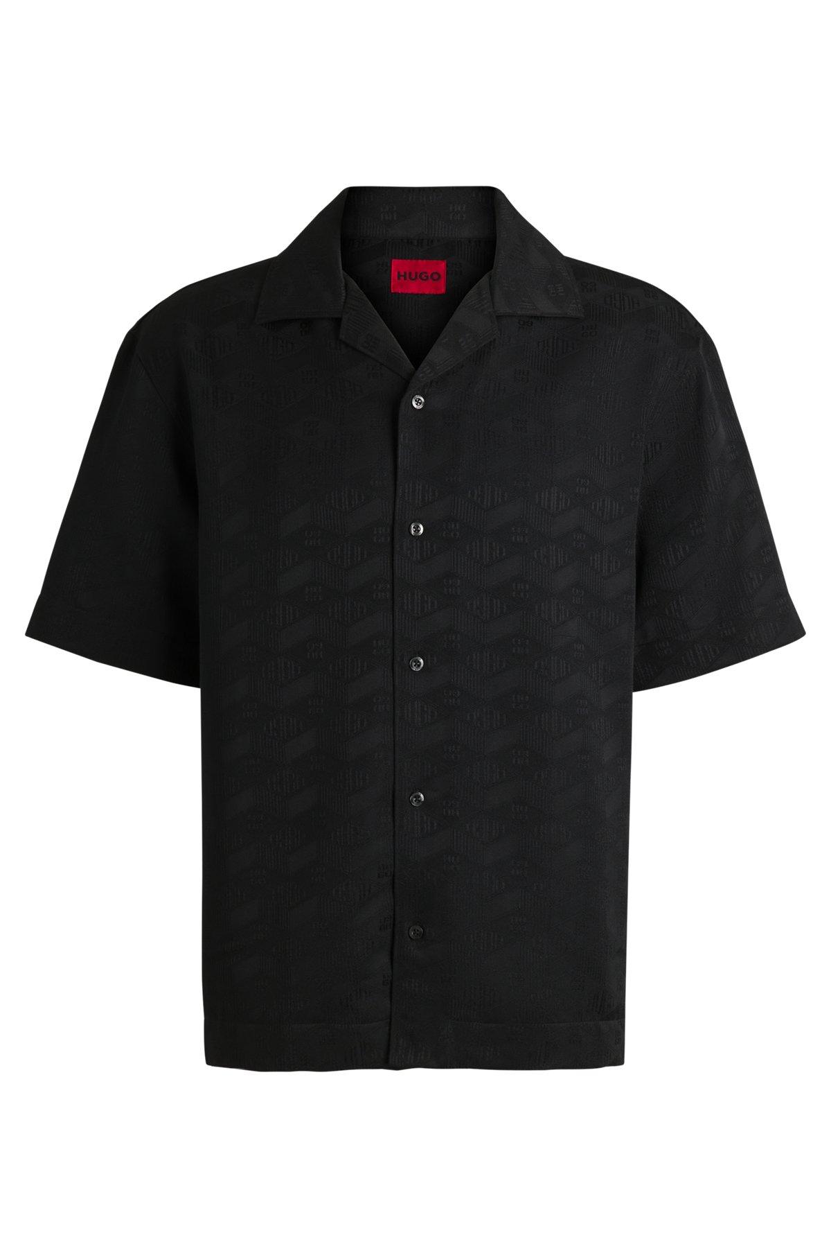 Oversize-fit shirt in geometric-logo jacquard Product Image