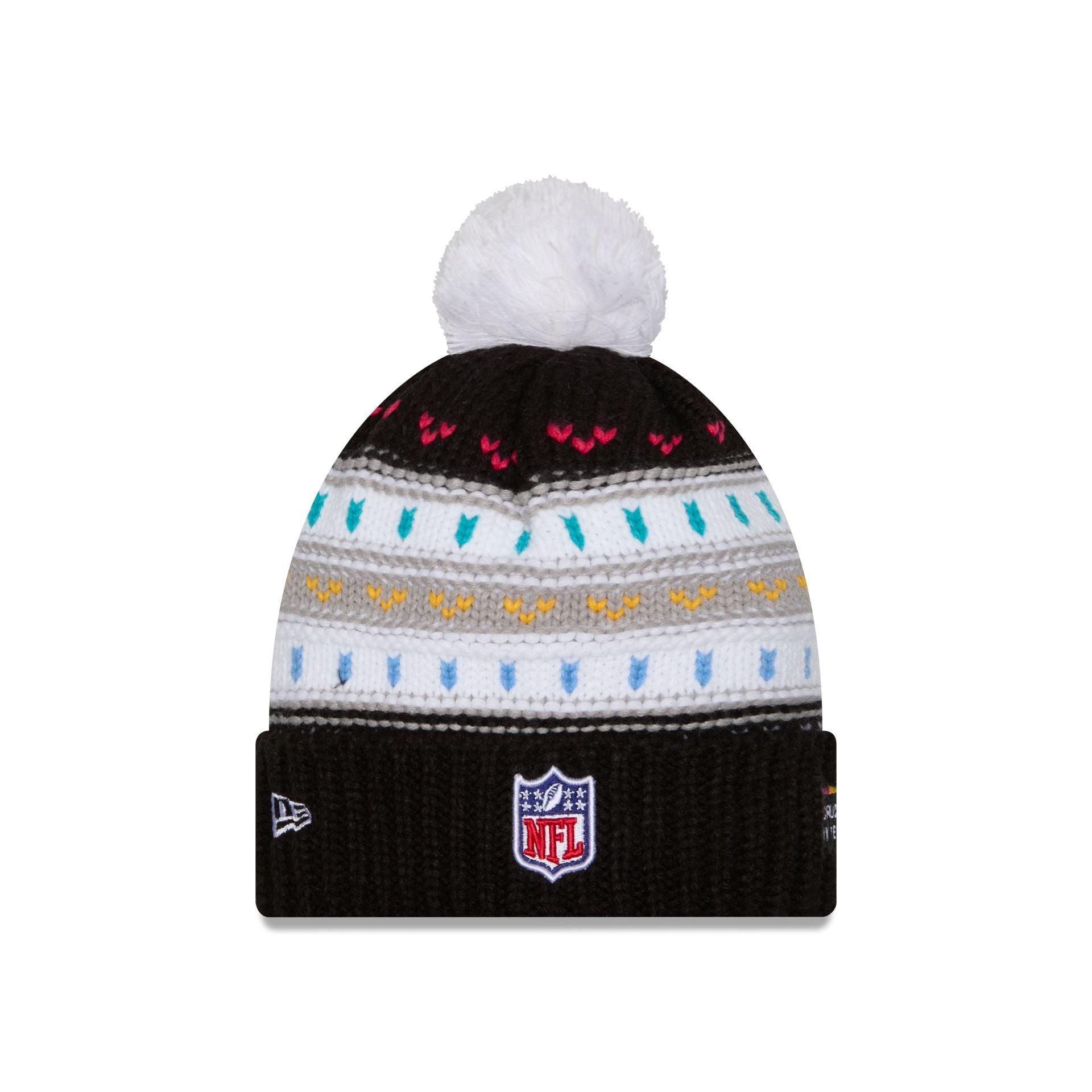 Detroit Lions 2025 Crucial Catch Women's Pom Knit Hat Female Product Image