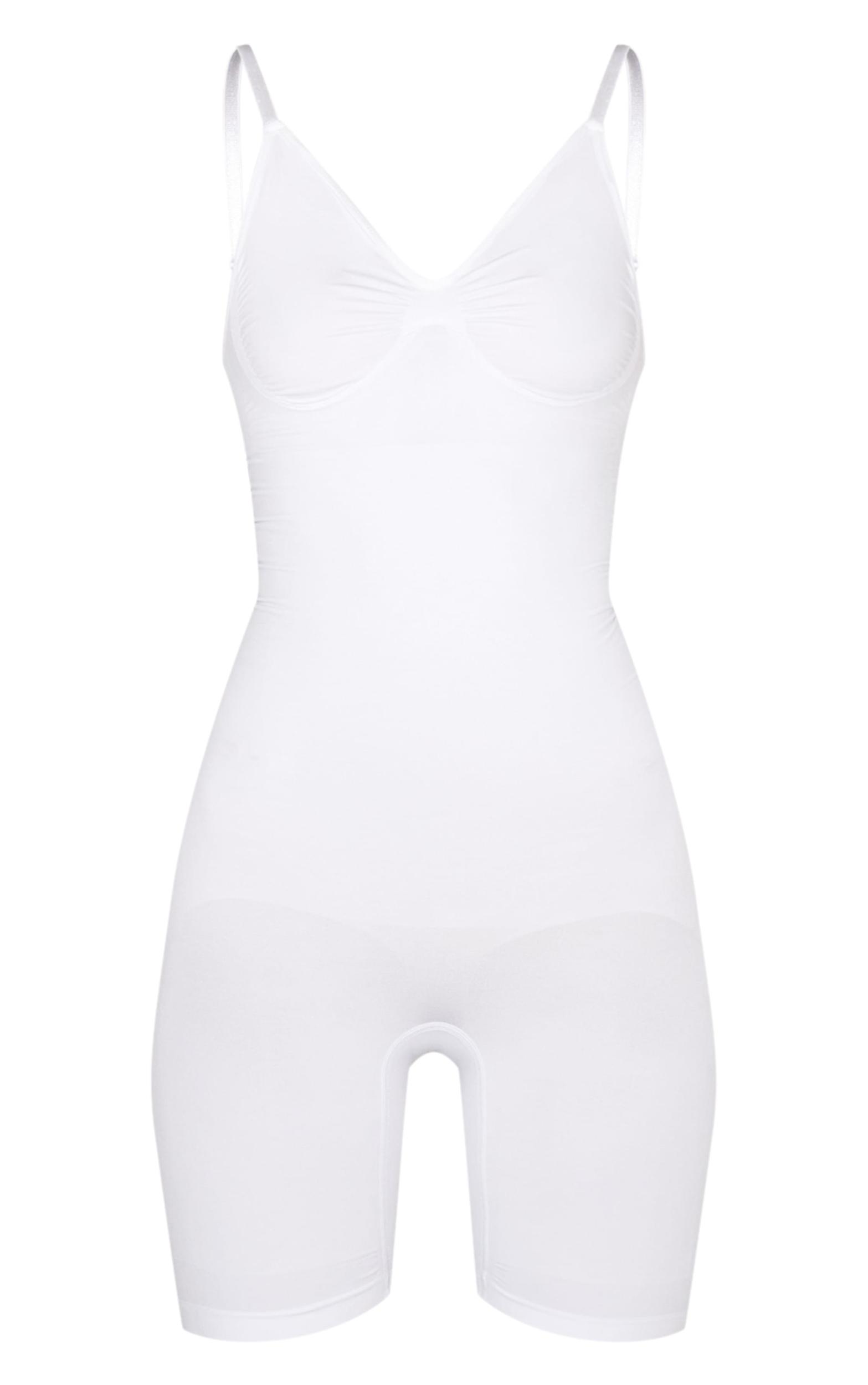 White Low Back Shapewear Bodysuit Product Image