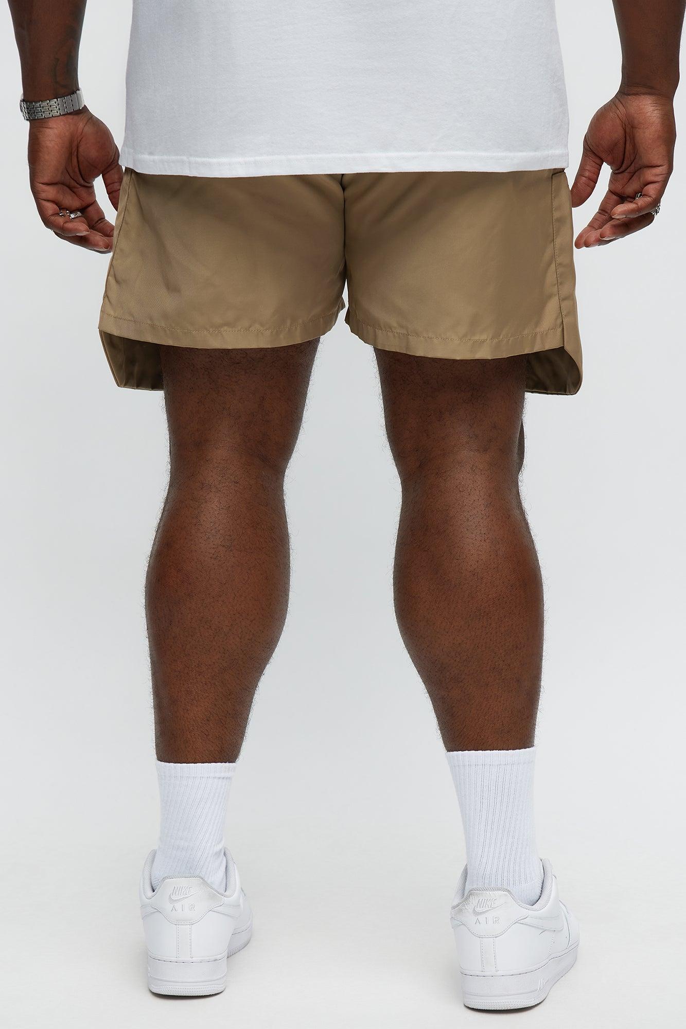 Cargo Pockets Relaxed Drawstring Shorts - Taupe Male Product Image