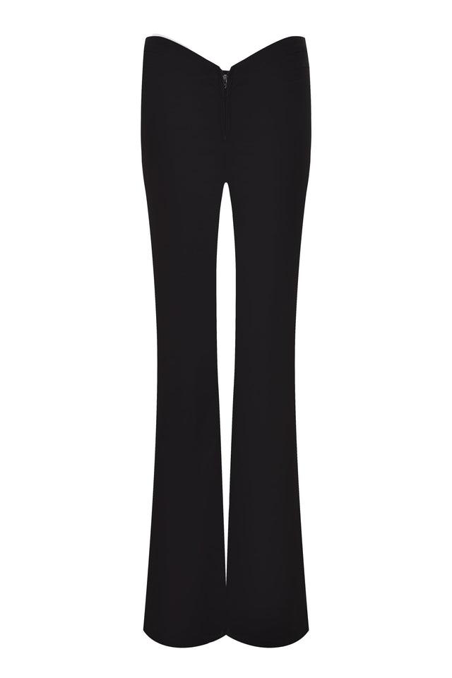 ELLENA 2.0 CURVED WAIST ZIPPER PANT - BLACK Product Image