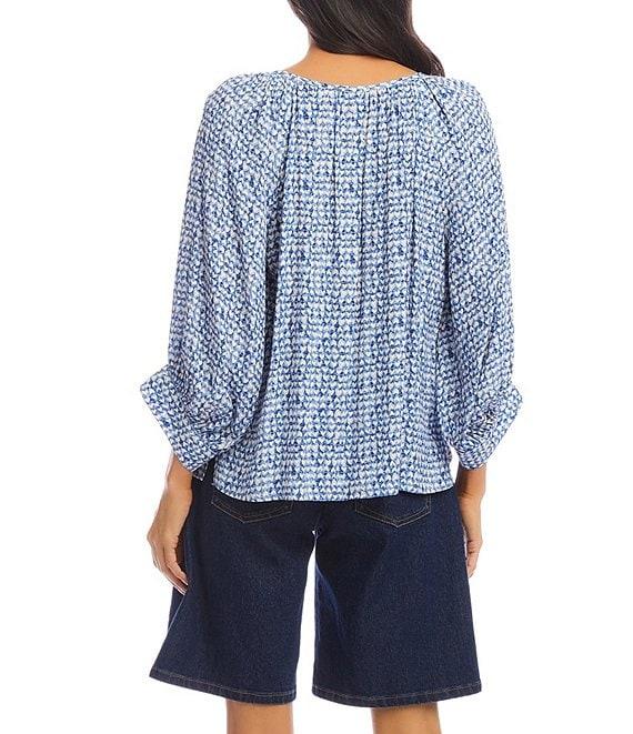 Karen Kane Printed Boat Neck 3/4 Sleeve Top Product Image