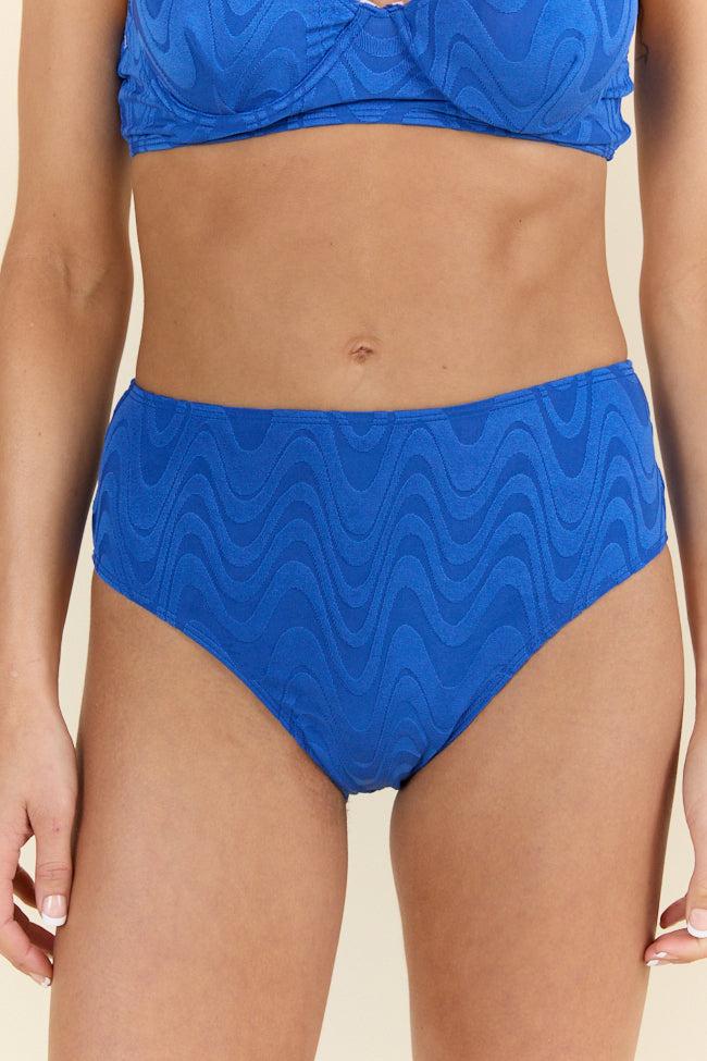 Lake Day Blue Textured Bikini Bottoms FINAL SALE Product Image