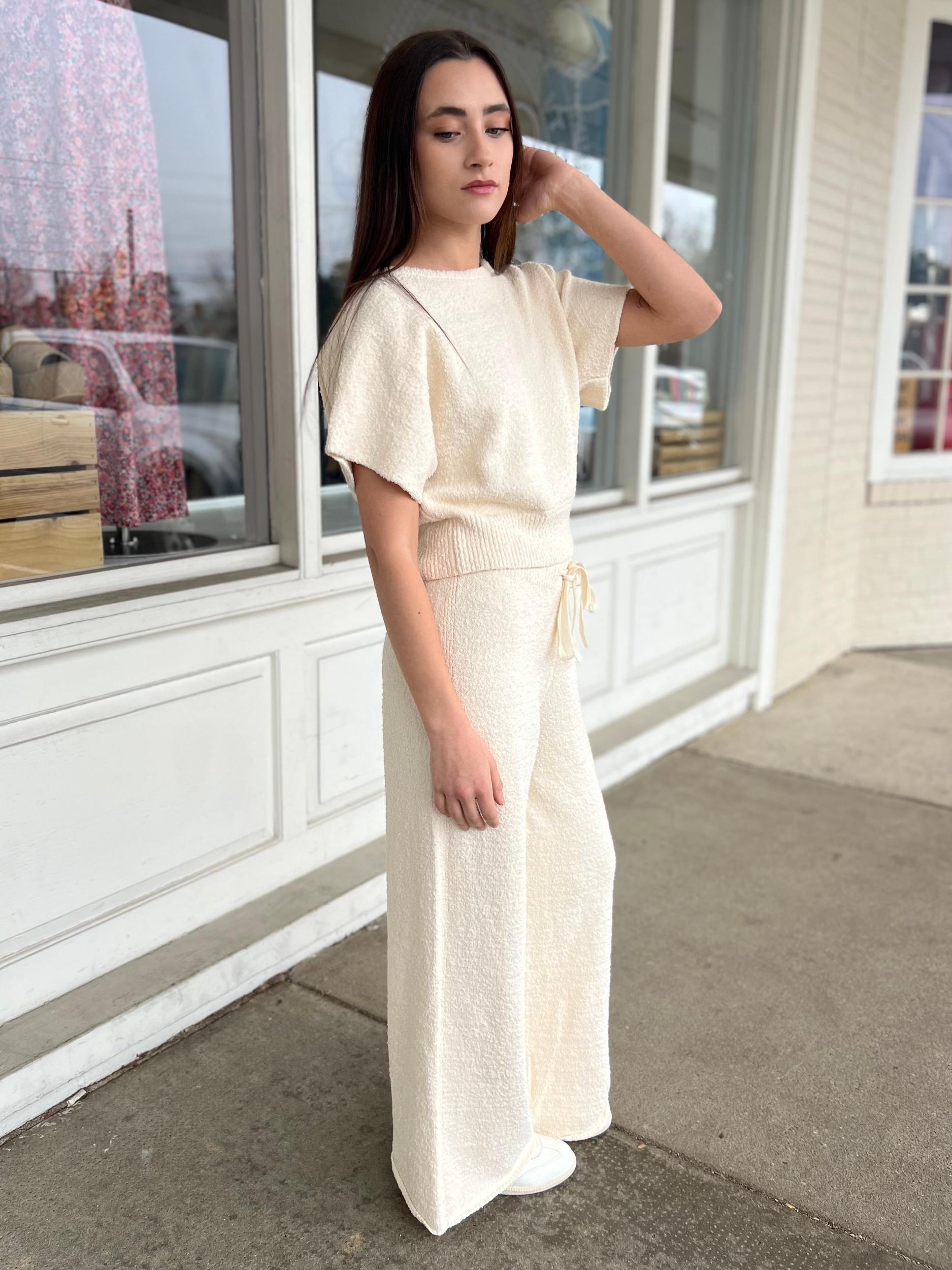 Morgan Wide Leg Knit Pants Product Image