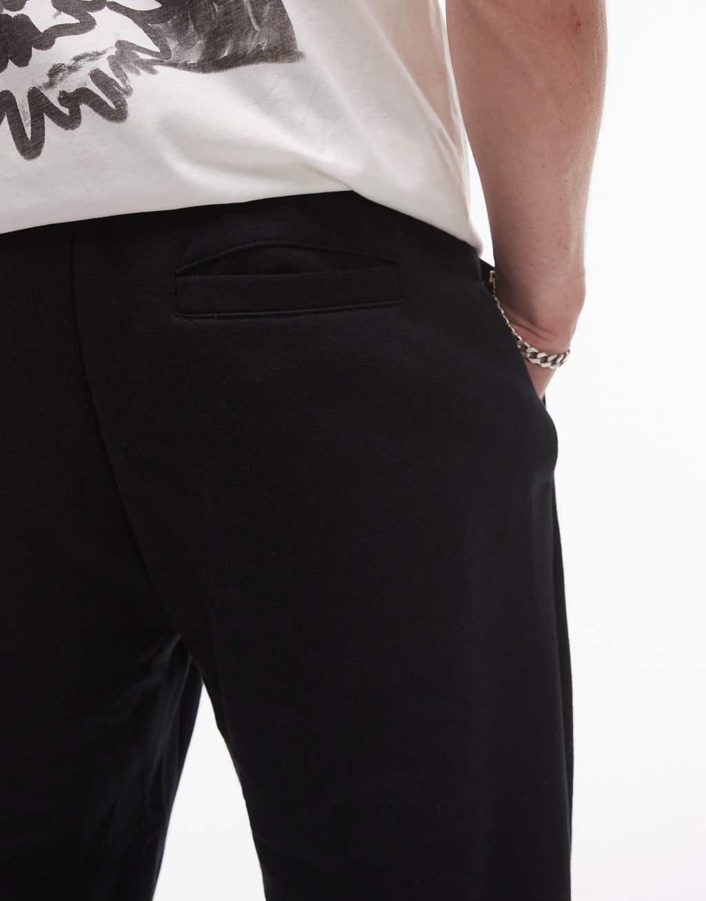 Topman straight leg sweatpants in black Product Image