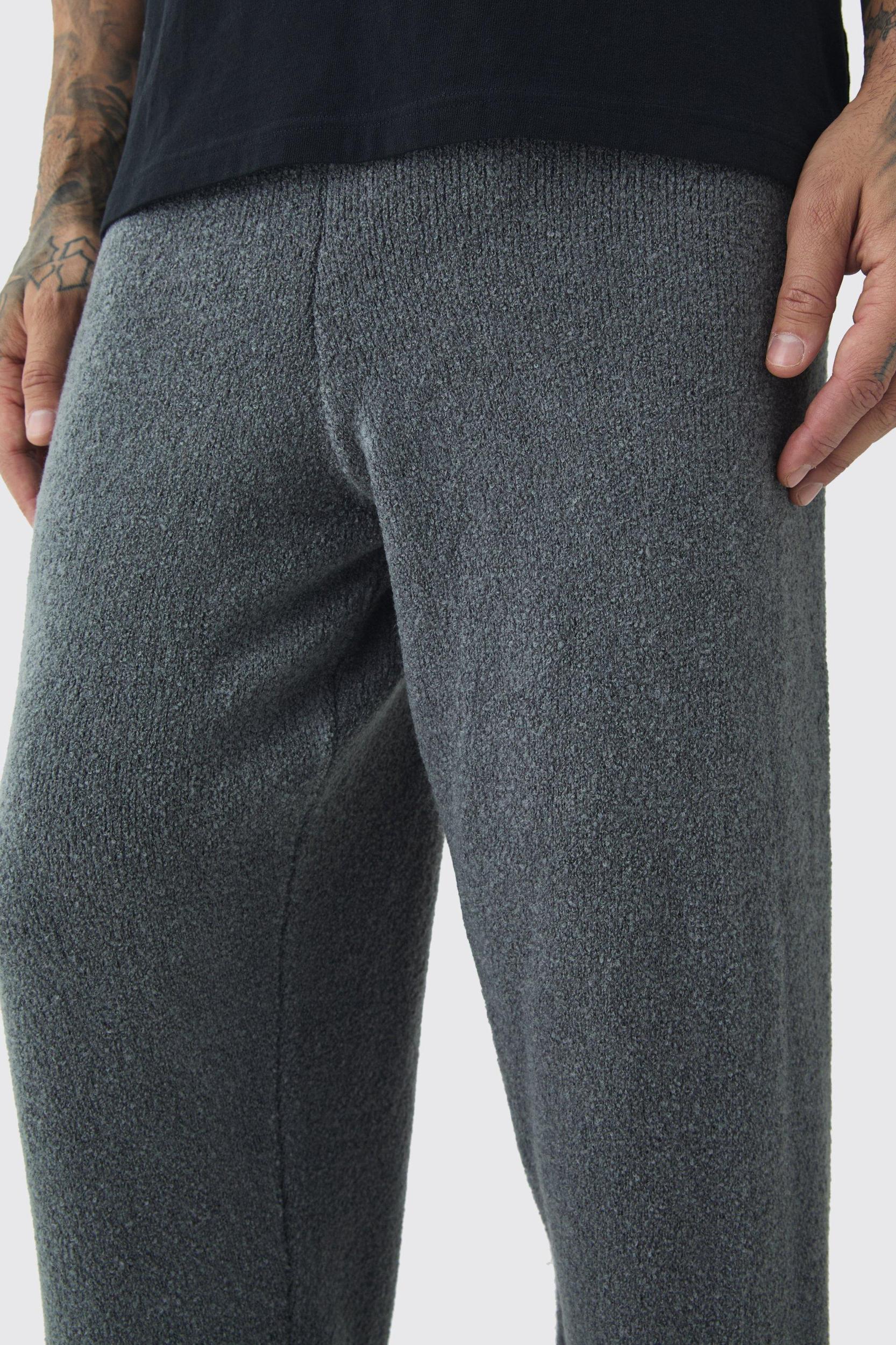 Tall Fluffy Knit Relaxed Fit Sweatpants | boohooMAN USA Product Image