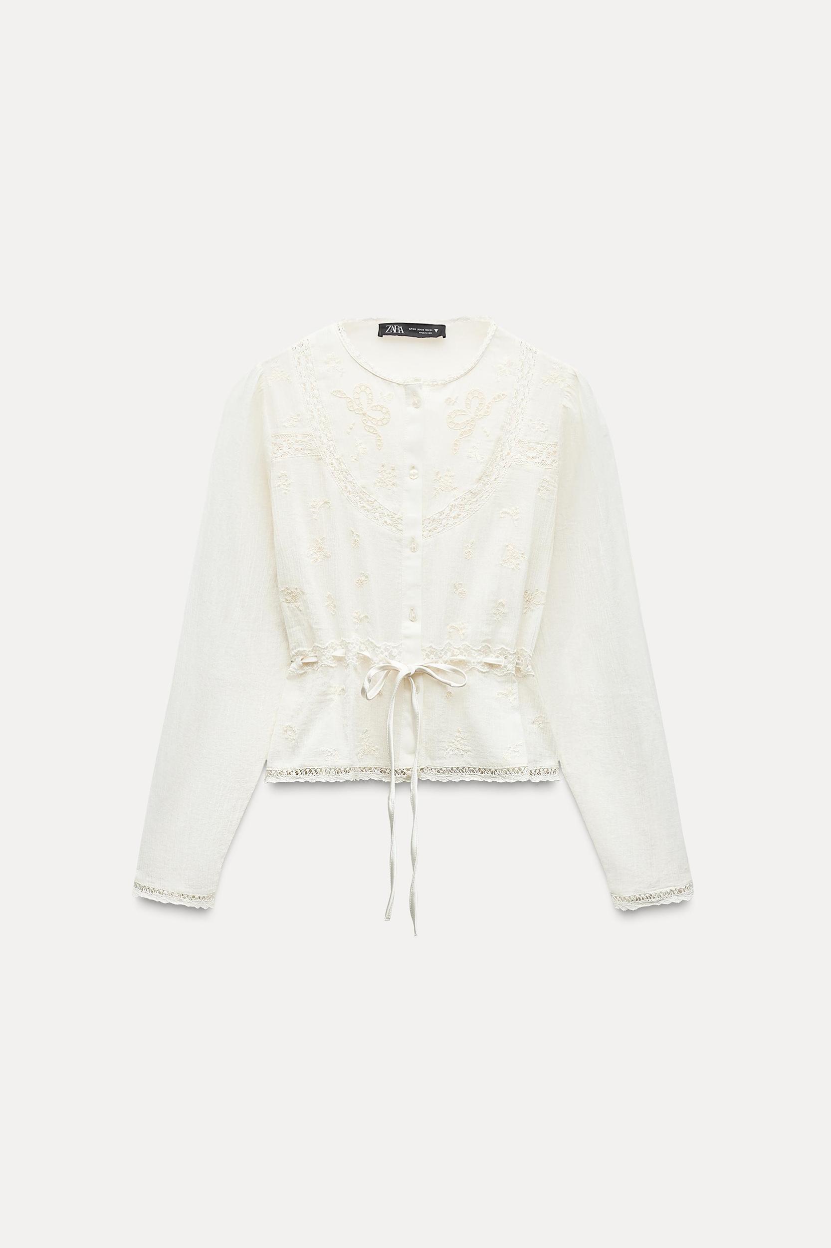 EMBROIDERED CHIFFON SHIRT Product Image